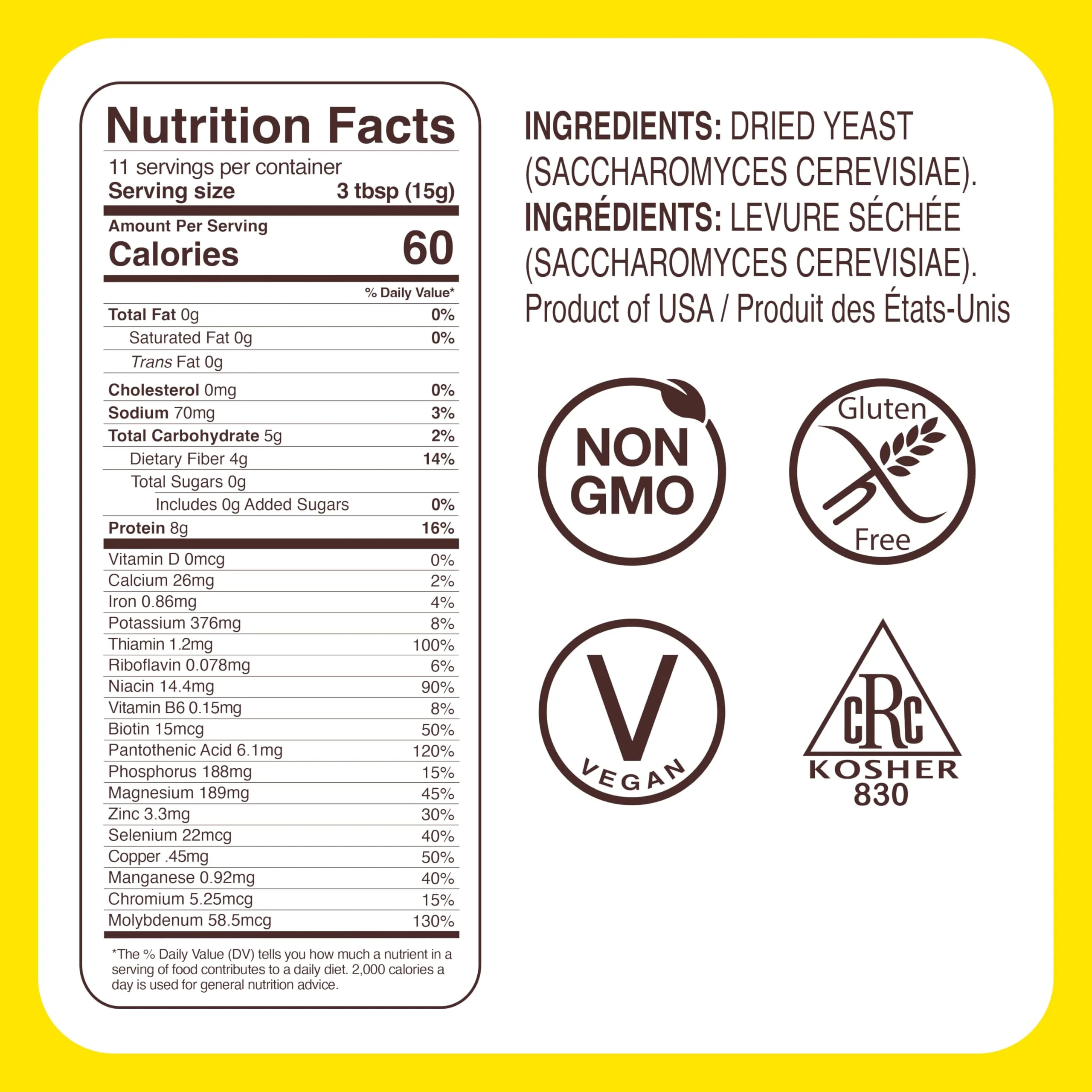 Foods Alive Nutritional Yeast Flakes – 6oz Pouch | Non-Fortified, Vegan, Gluten-Free, Non-GMO | Dairy-Free Cheese Substitute, Plant-Based Protein & Fiber - Image 9