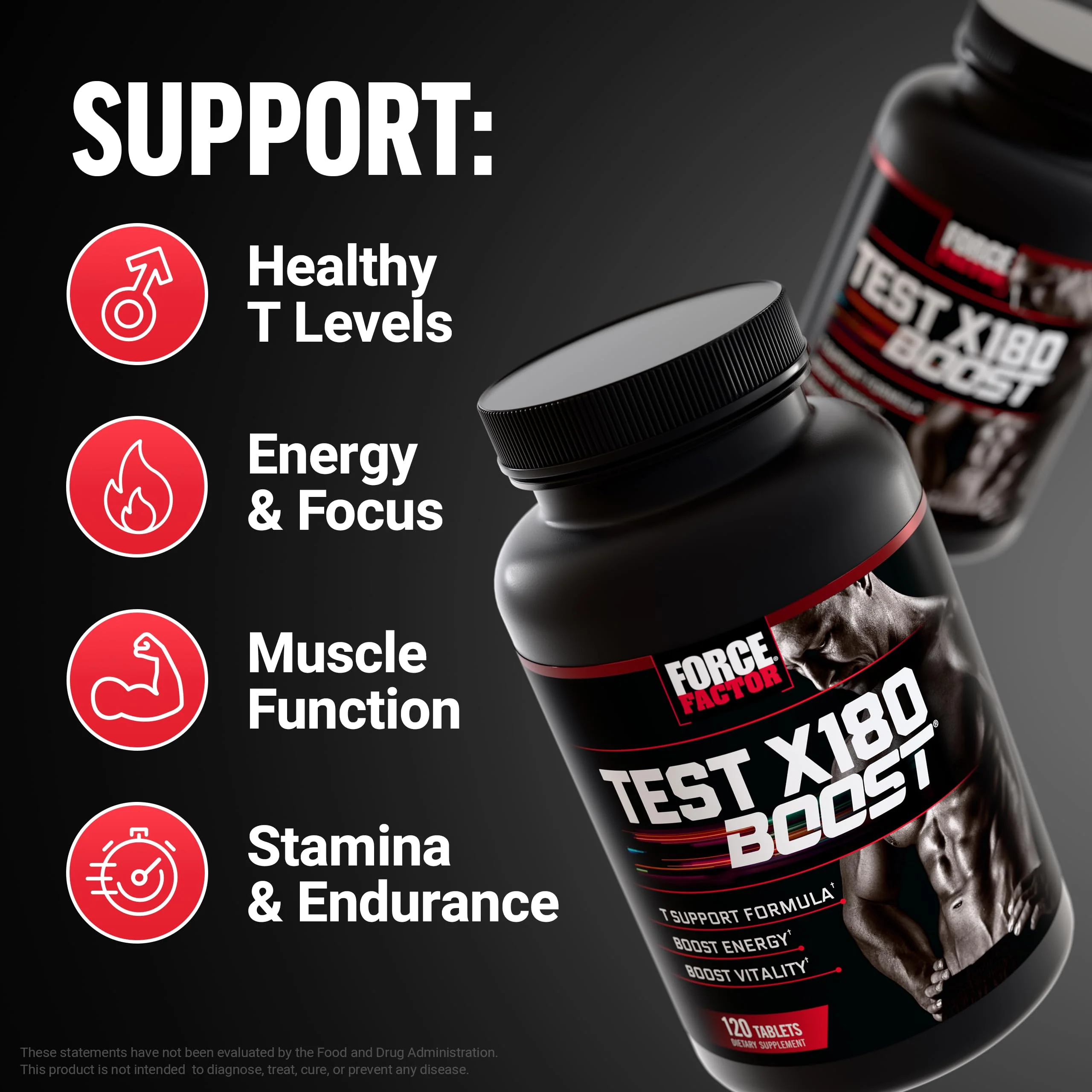 Force Factor Test X180 Boost, 9-in-1 T Support for Men with D-Aspartic Acid, Boron, Fenugreek, Tribulus Terrestris & zumXR to Help Boost Energy, Vitality & Performance, 120 Tablets - Image 10