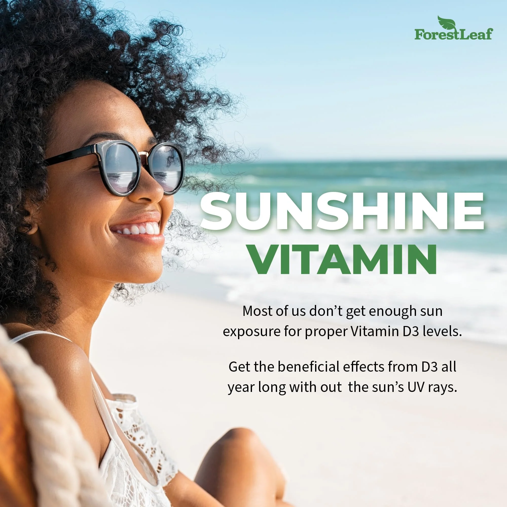ForestLeaf Vitamin D3 50,000 IU | VIT D - Kosher VIT D3 Vitamin D Supplement for Women and Men | Bone Health, Teeth, Immune Support | Weekly Dose, 2-Year Supply, 120 Caps - Image 3