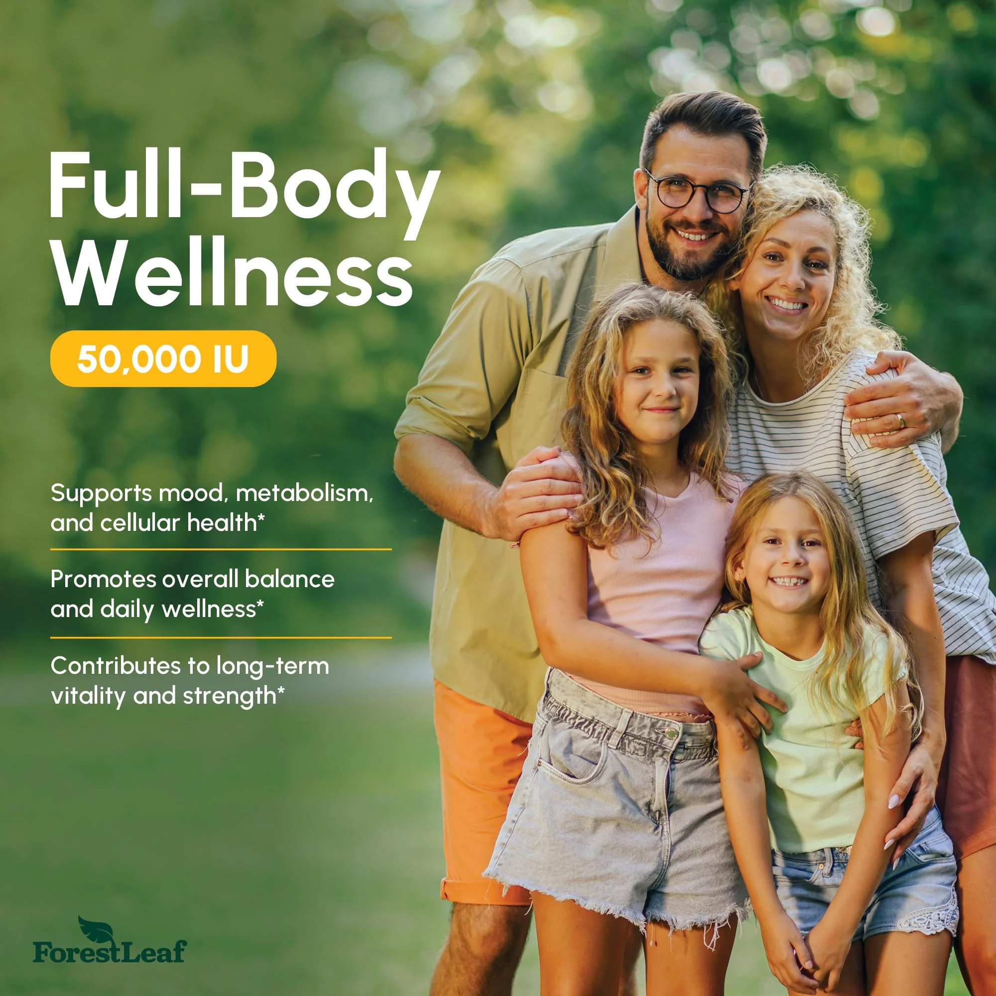 ForestLeaf Vitamin D3 50,000 IU | VIT D - Kosher VIT D3 Vitamin D Supplement for Women and Men | Bone Health, Teeth, Immune Support | Weekly Dose, 2-Year Supply, 120 Caps - Image 5