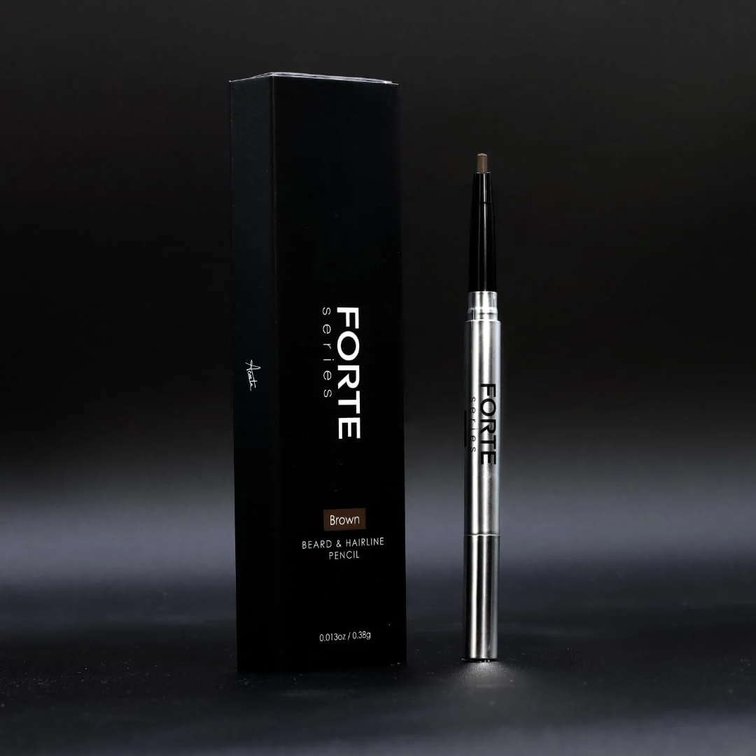 Forte Series Beard and Hairline Shaper, Smudge-Resistant Wax, Precision Brush, Sleek Travel Packaging (Brown)