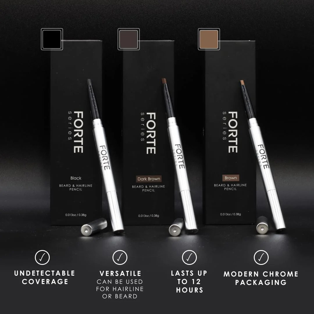 Forte Series Beard and Hairline Shaper, Smudge-Resistant Wax, Precision Brush, Sleek Travel Packaging (Brown) - Image 3