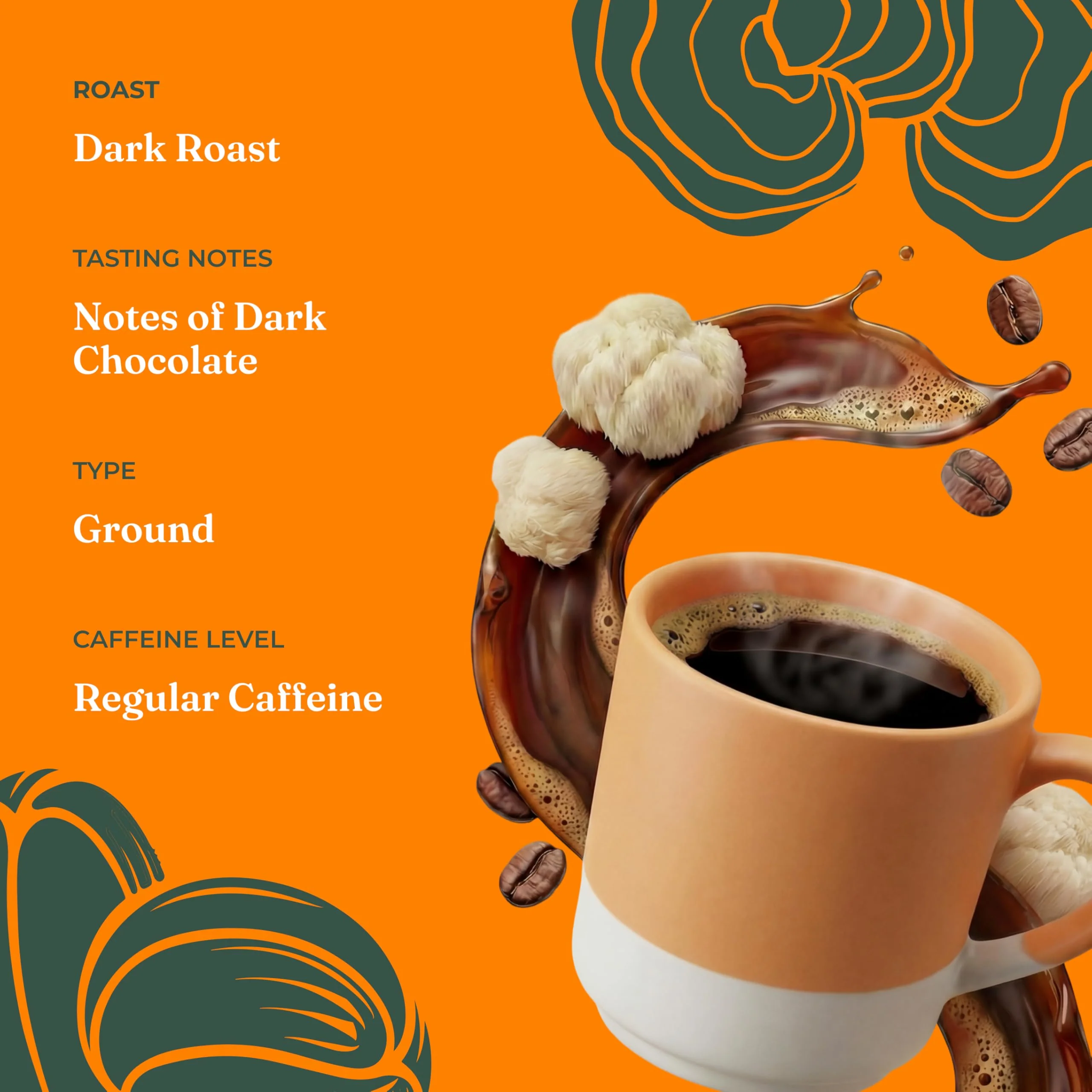 FOUR SIGMATIC Organic Focus Mushroom Ground Coffee, 12 OZ - Image 5
