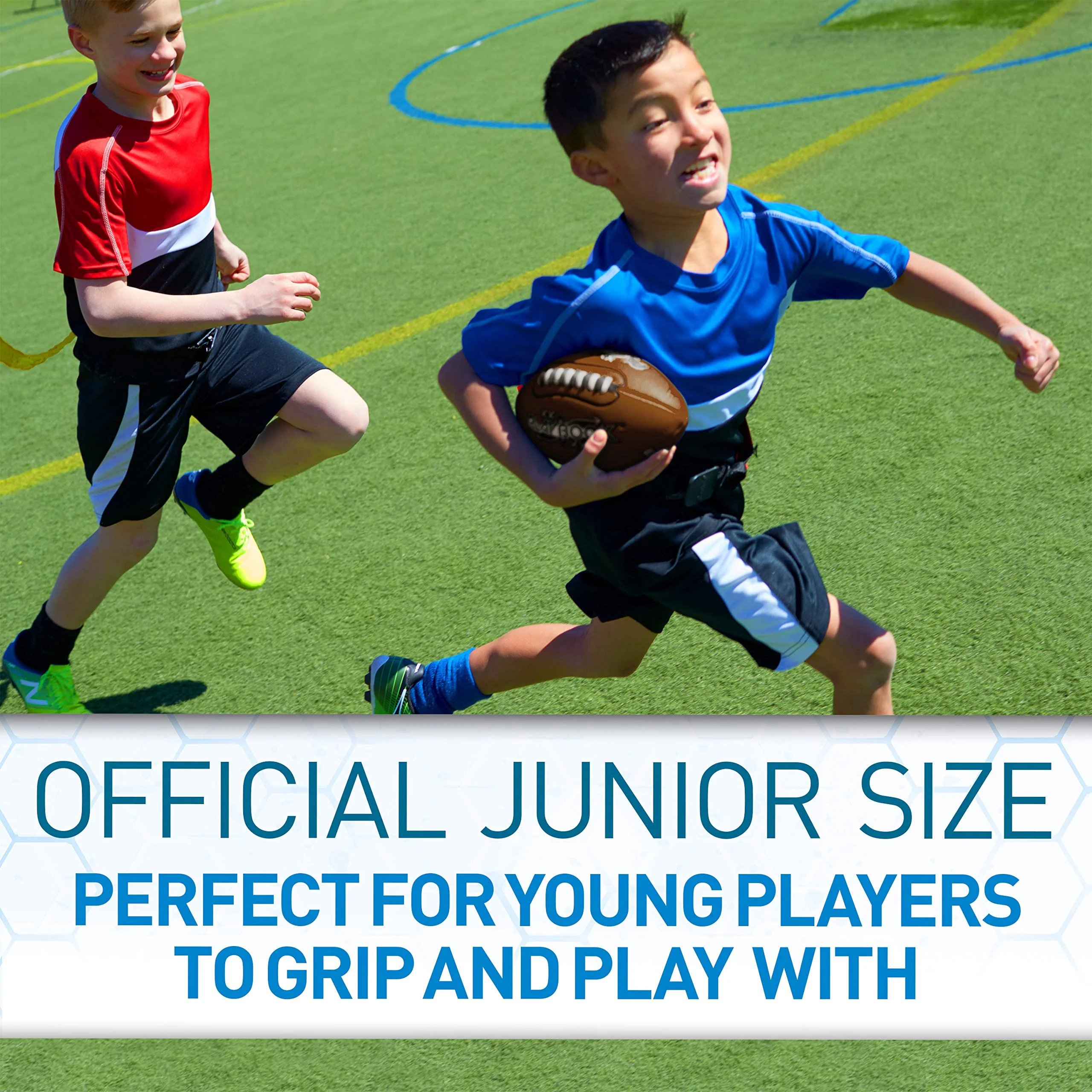 Franklin Sports Playbook Junior Football - Kids Youth Football with Play Diagrams - Junior Size Youth Soft Cover Ball for Kids - Playbook Ball with Air Pump Included - Image 3