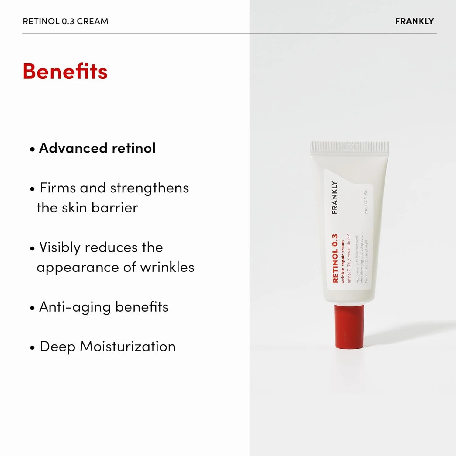 FRANKLY Retinol 0.3% Cream, 0.7 fl oz - Korean Intensive Retinol | Night Cream | Ceramides & Natural Ginseng | Anti-aging, Wrinkles Care, Reduces Congestion and hyperpigmentation | Korean Skin Care - Image 7