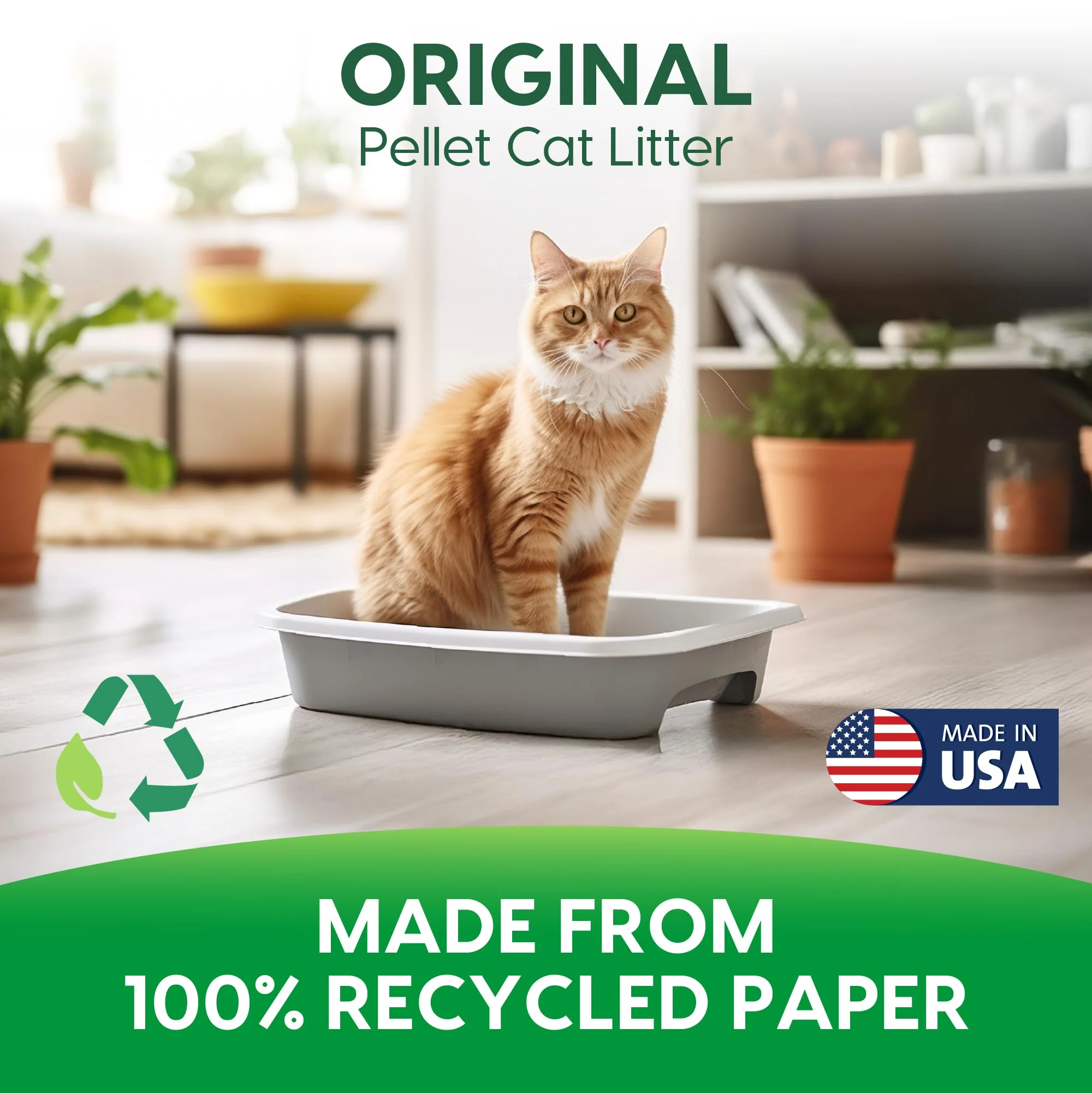 Fresh News Recycled Paper Original Pellet Cat Litter, 25 Pound, Non-Clumping, Unscented, Made in USA - Image 7
