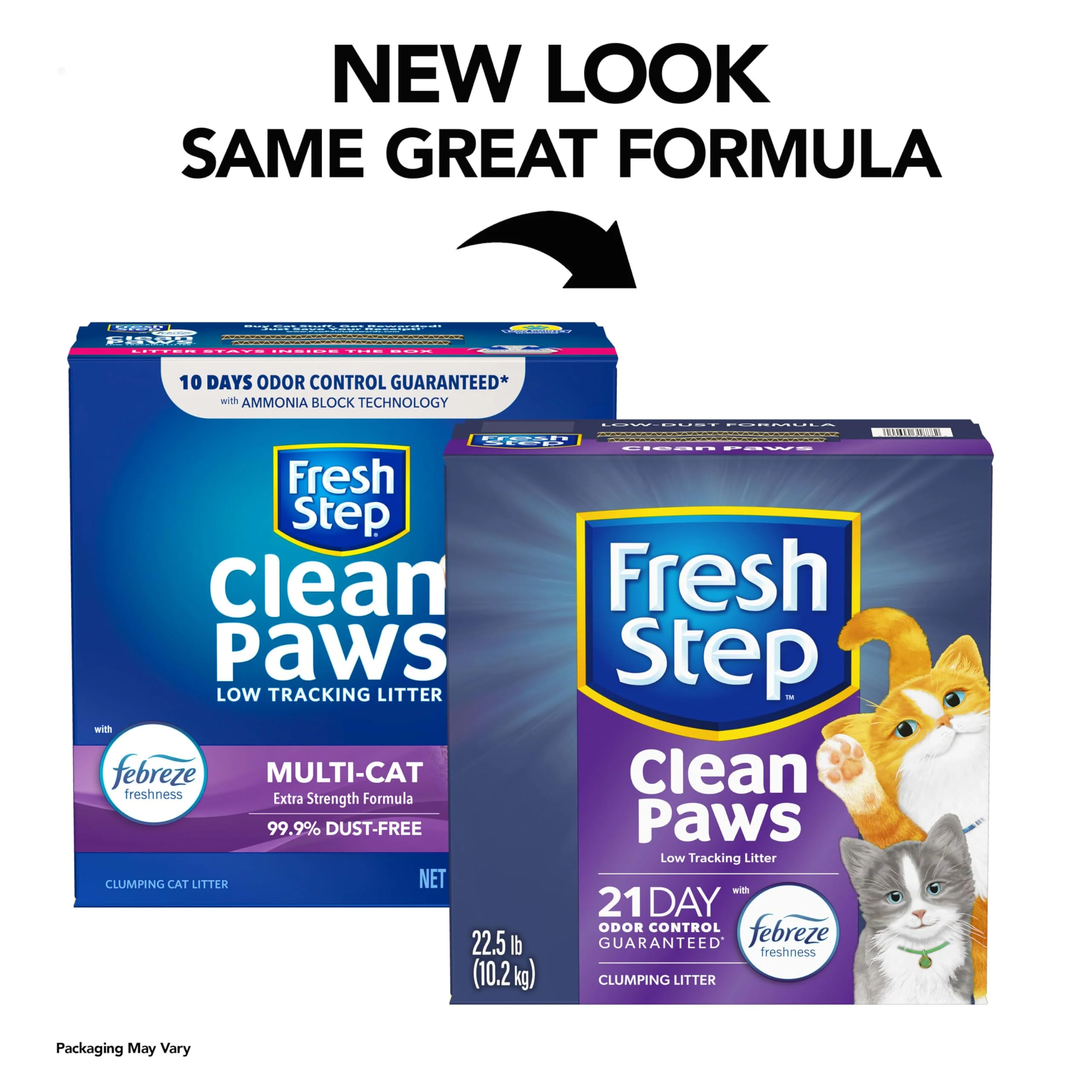Fresh Step Clean Paws Cat Litter With Febreze Freshness, Multi-Cat Low-Tracking Clumping Litter With Guaranteed Odor Control, 22.5 lb. Box - Image 15