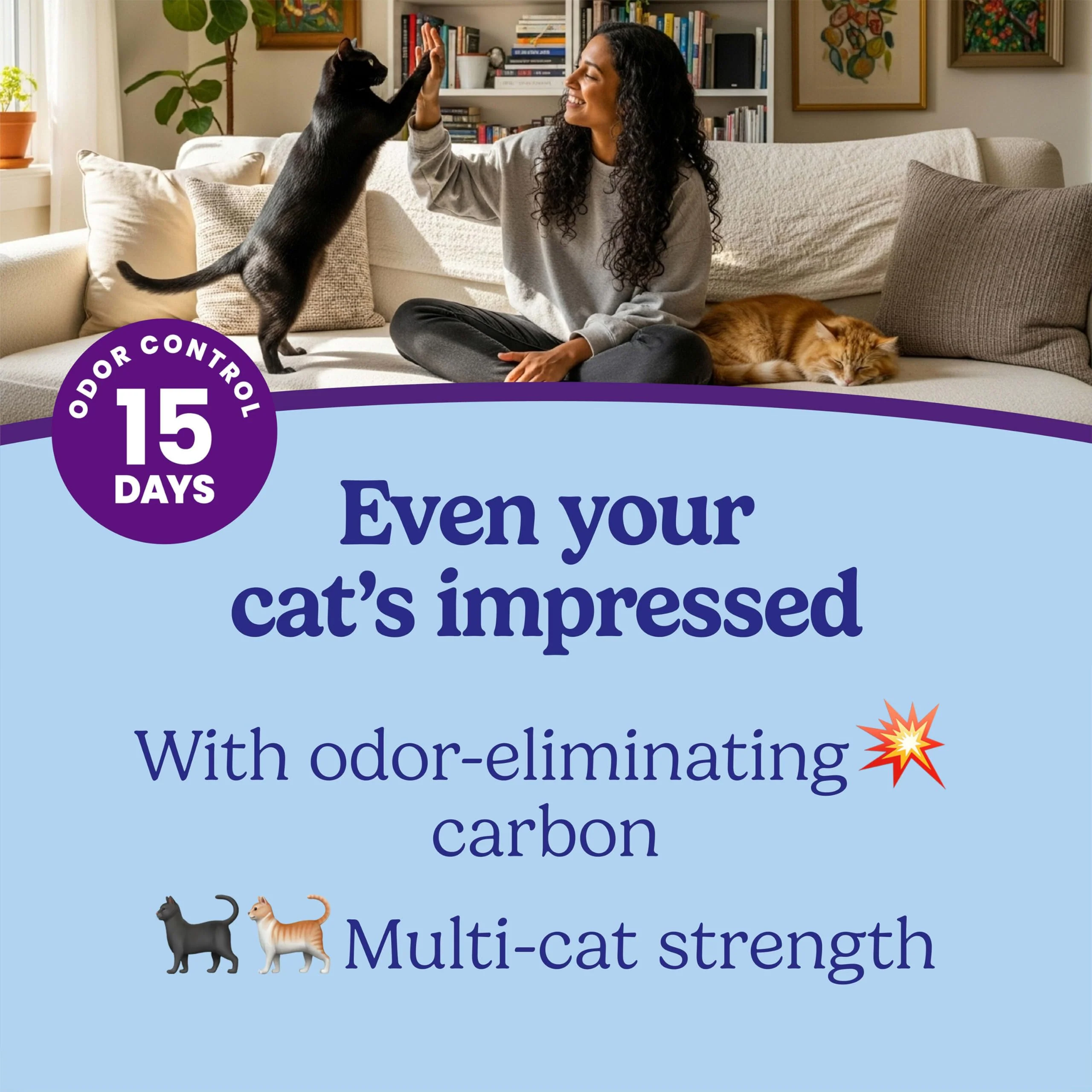 Fresh Step Clumping Cat Litter, Multi-Cat, Long Lasting Odor Control Kitty Litter with Activated Charcoal, Low Dust Formula, 14 lb - Image 10