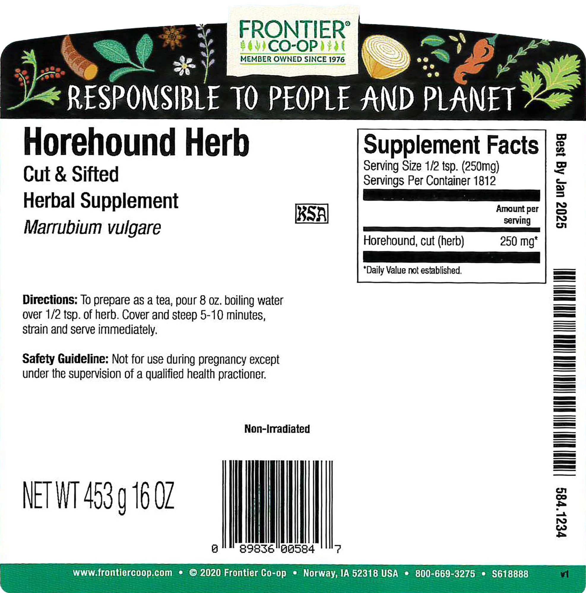 Frontier Co-op Cut and Sifted Horehound Herb 1lb - Image 2