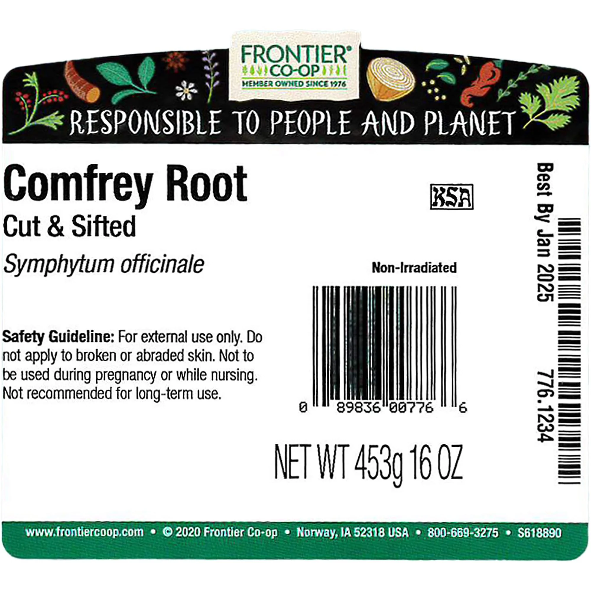 Frontier Co-op Dried Comfrey Root, Cut & Sifted - 1lb Bulk Bag - Pure & Natural Comfrey Herb, Perfect for Lotions, Creams, and Hair Rinses, Kosher - Image 2