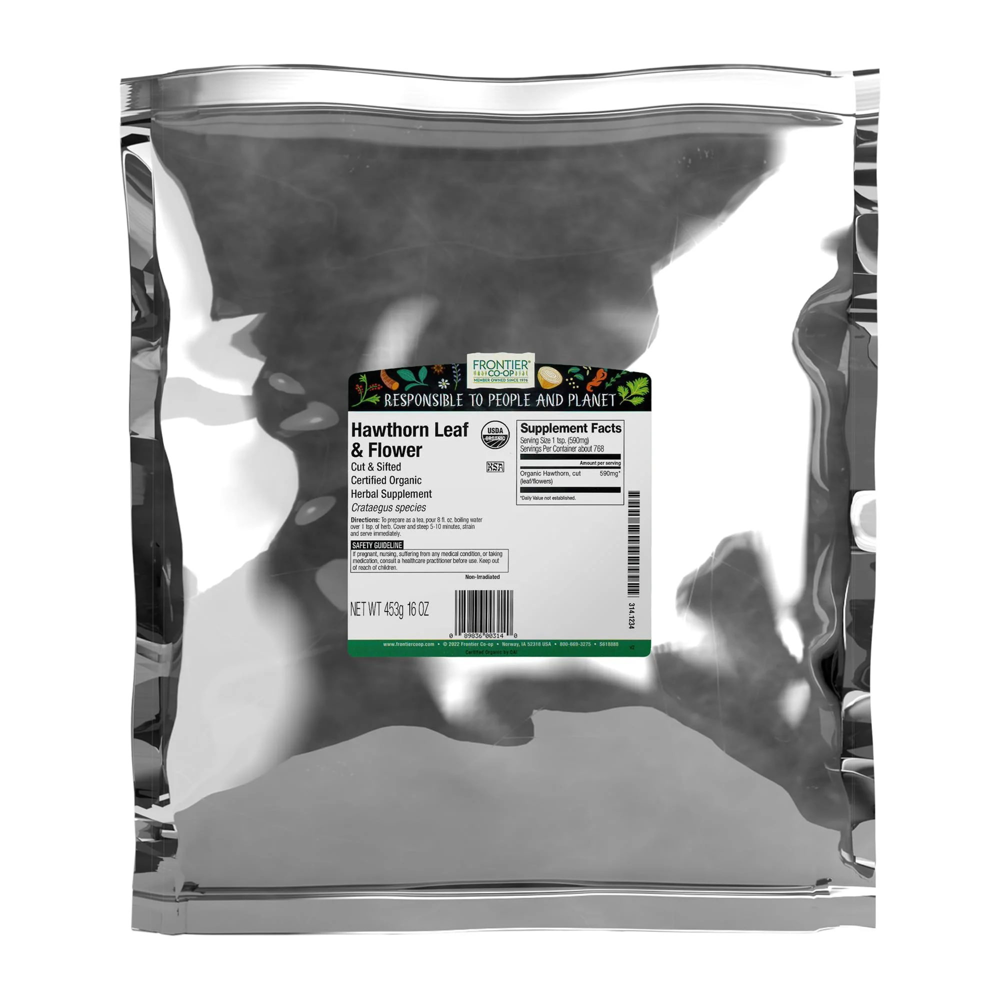 Frontier Co-op Organic Cut & Sifted Hawthorn Herb 1lb