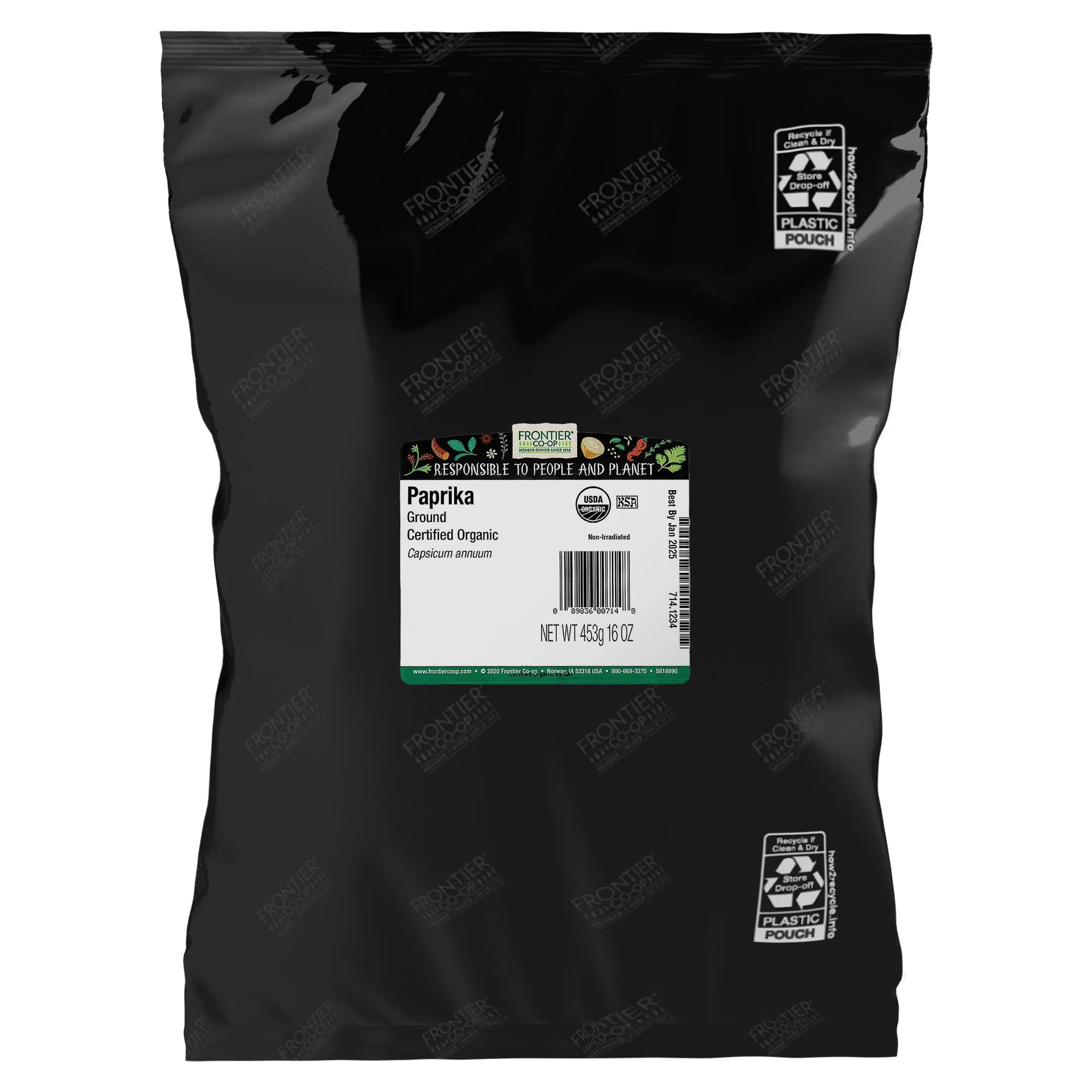 Frontier Co-op Organic Ground Paprika 1lb Bulk Bag - Paprika Powder Seasoning - Restaurant Supply