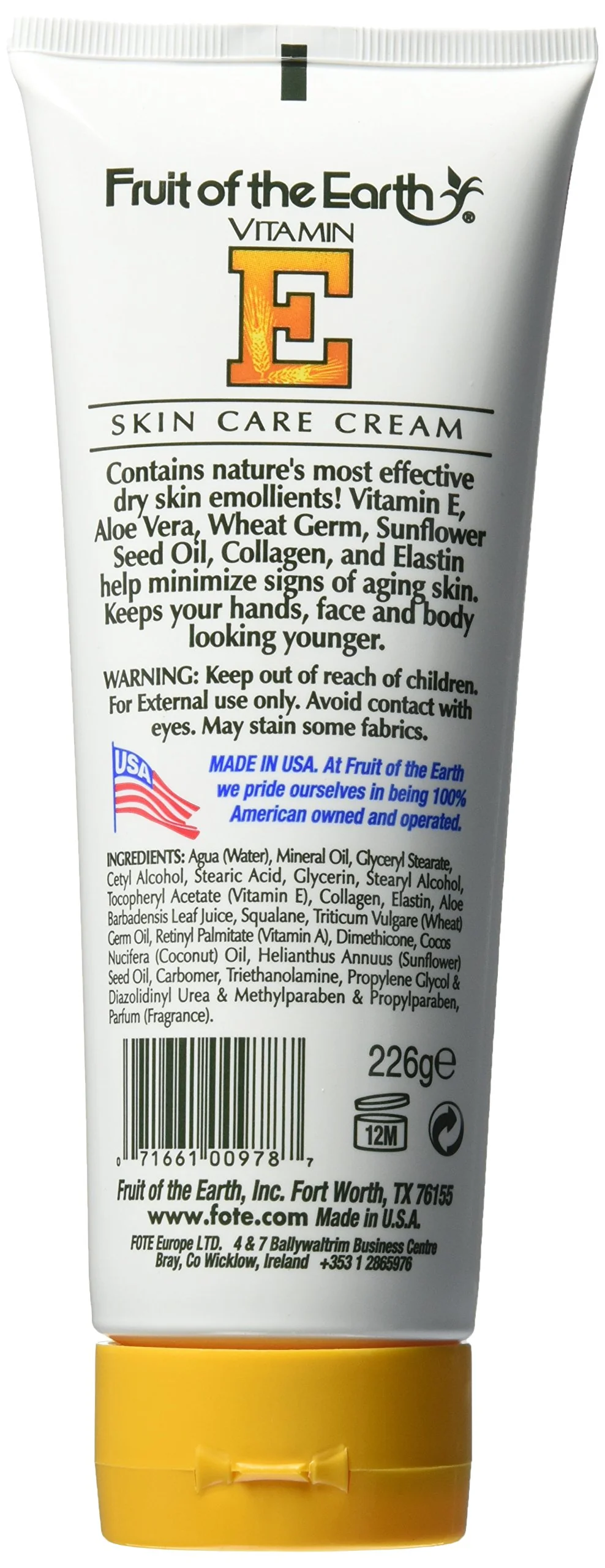 Fruit of the Earth Vitamin-E Cream Tube, 8 Ounce - Image 3