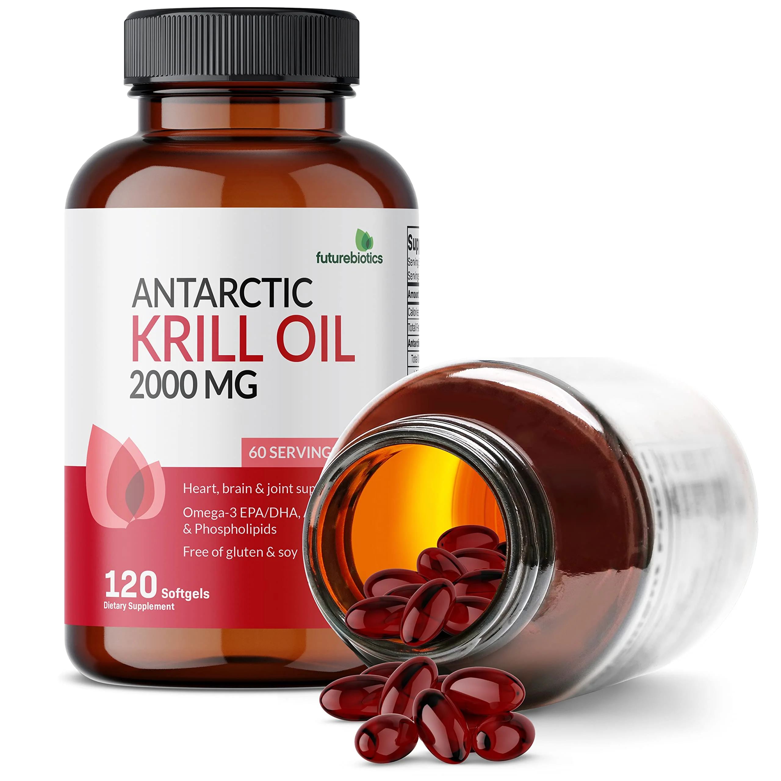 Futurebiotics Antarctic Krill Oil 2000mg with Astaxanthin, Omega-3s EPA, DHA and Phospholipids - 100% Pure Premium Krill Oil Heavy Metal Tested, Non GMO – 120 Softgels - Image 5