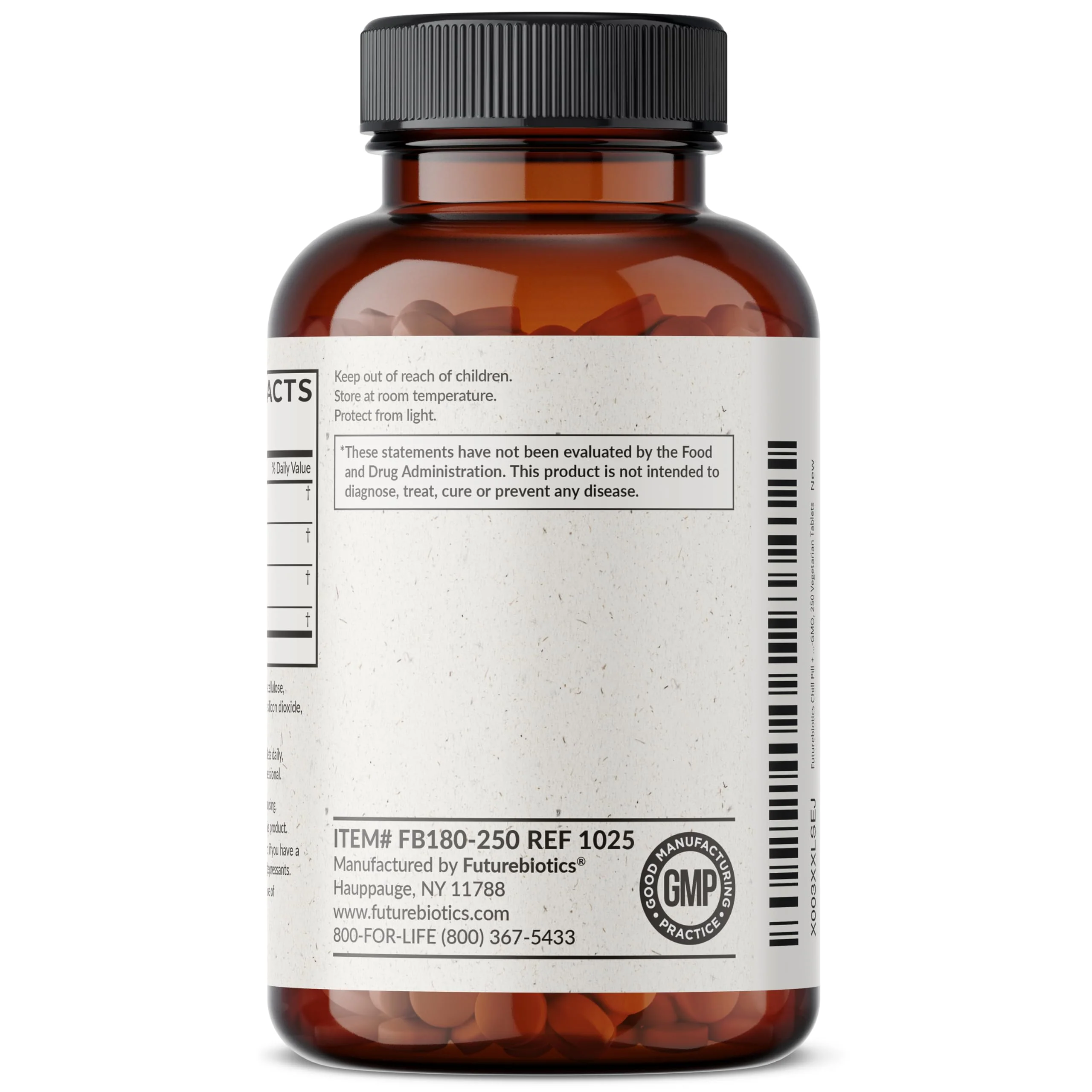 Futurebiotics Chill Pill + Ashwagandha, Rhodiola, St. John’s Wort, & L-Theanine - Non-GMO, 250 Vegetarian Tablets - Image 3