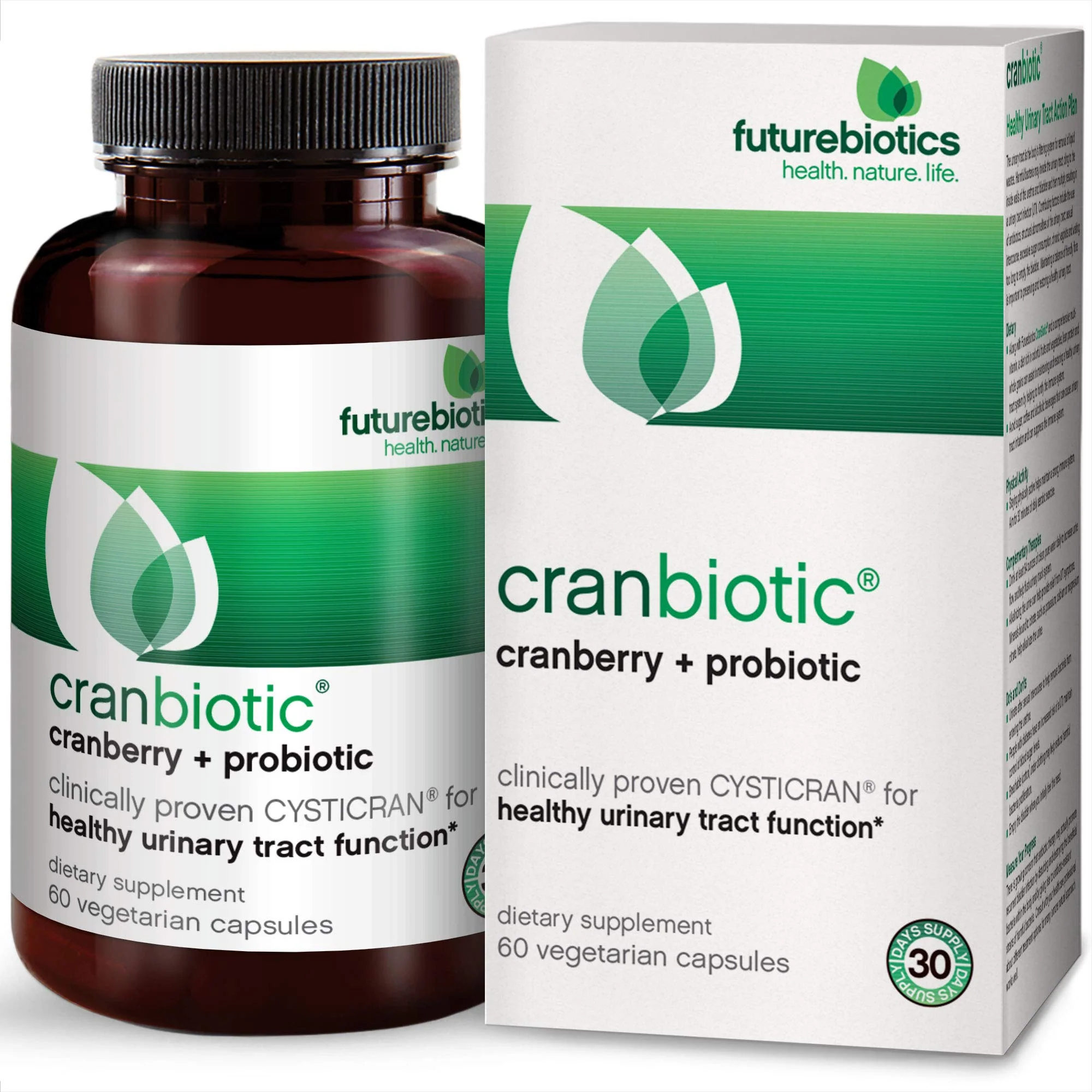 Futurebiotics CranBiotic Sugar-Free Cranberry + Probiotic, 60 Vegetarian Capsules