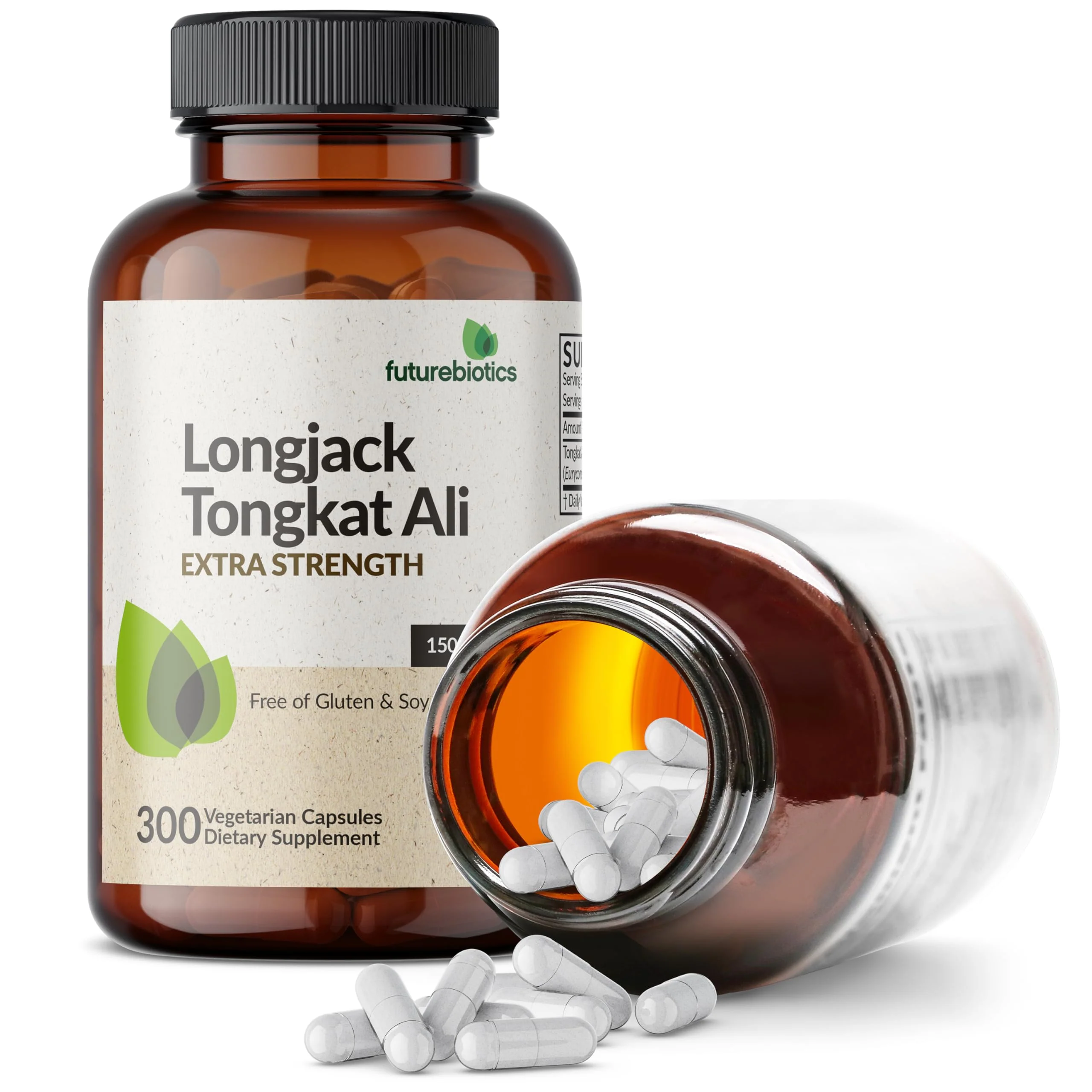Futurebiotics Longjack Tongkat Ali Extra Strength Energy & Stamina Support - Non-GMO, 300 Vegetarian Capsules - Image 4