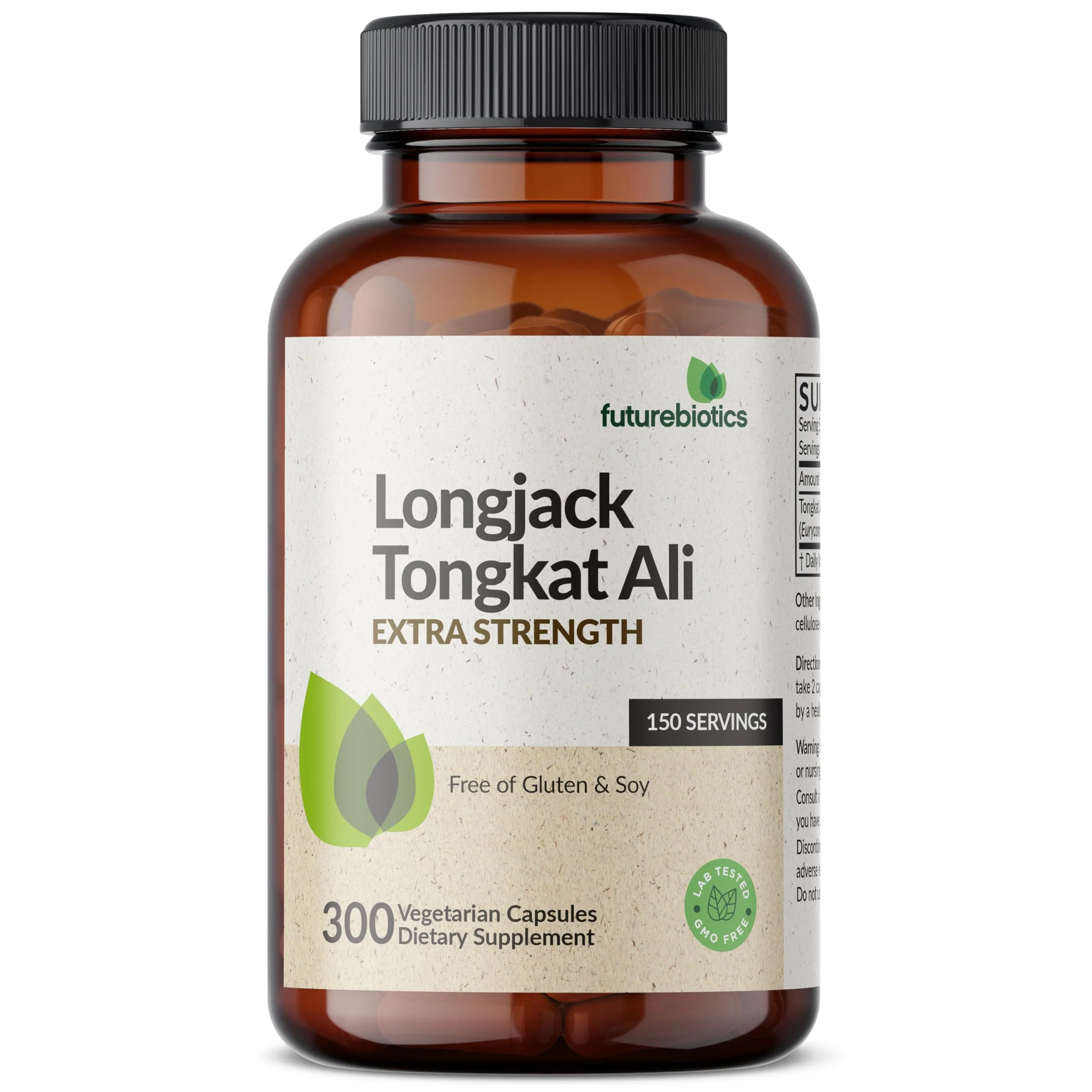 Futurebiotics Longjack Tongkat Ali Extra Strength Energy & Stamina Support - Non-GMO, 300 Vegetarian Capsules - Image 5