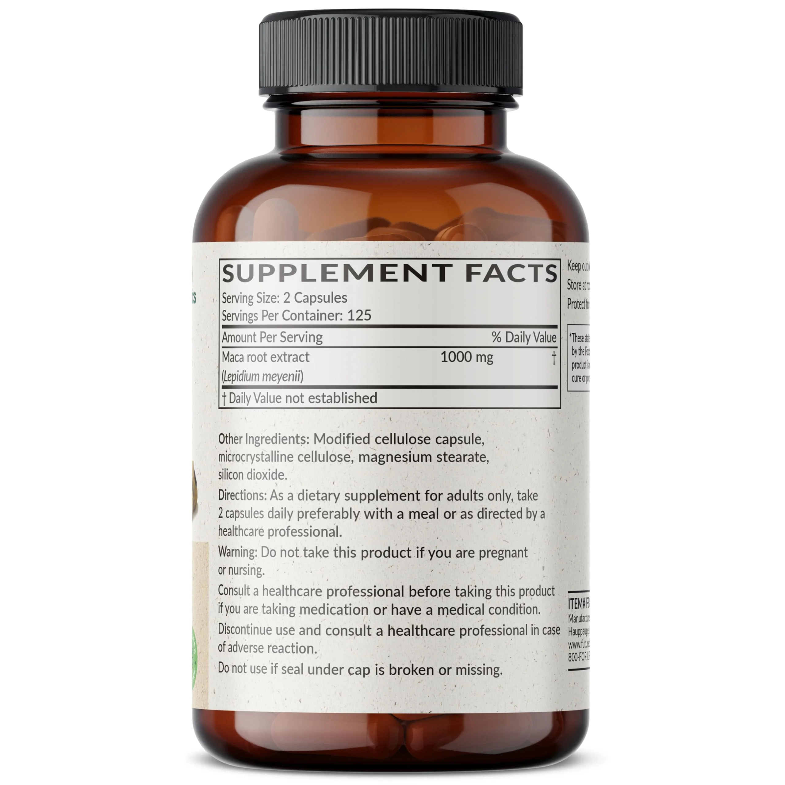 Futurebiotics Maca Root Extra Strength Supports Energy, Stamina & Reproductive Health, Non-GMO, 250 Vegetarian Capsules - Image 8