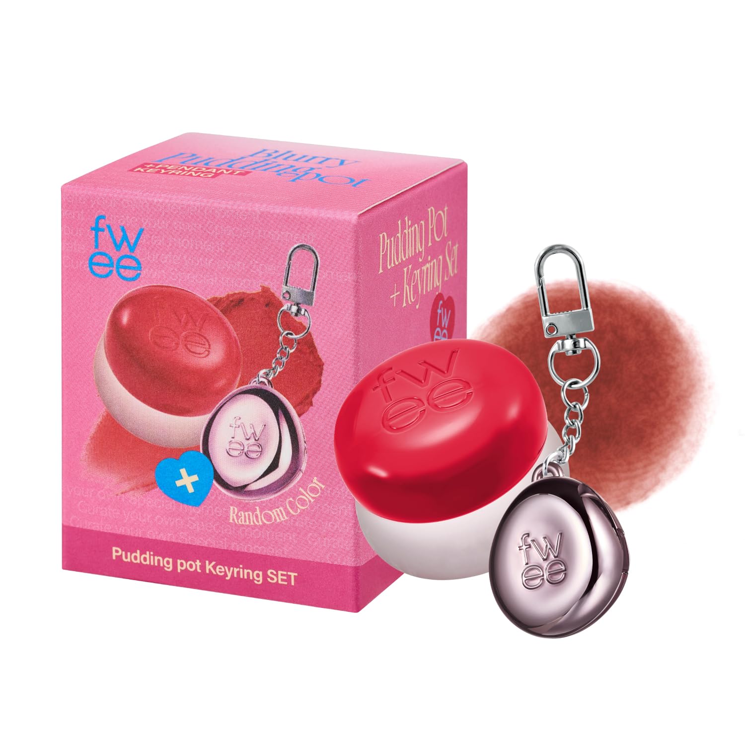 fwee Blurry Pudding Pot + Keychain SET | Airbrushed Blush & Lip, Buildable Pigment, Long-lasting, Lightweight, Easy to Blend, Natural Soft Matte Finish Makeup – Fav (Tanned Brown) | 0.17 oz