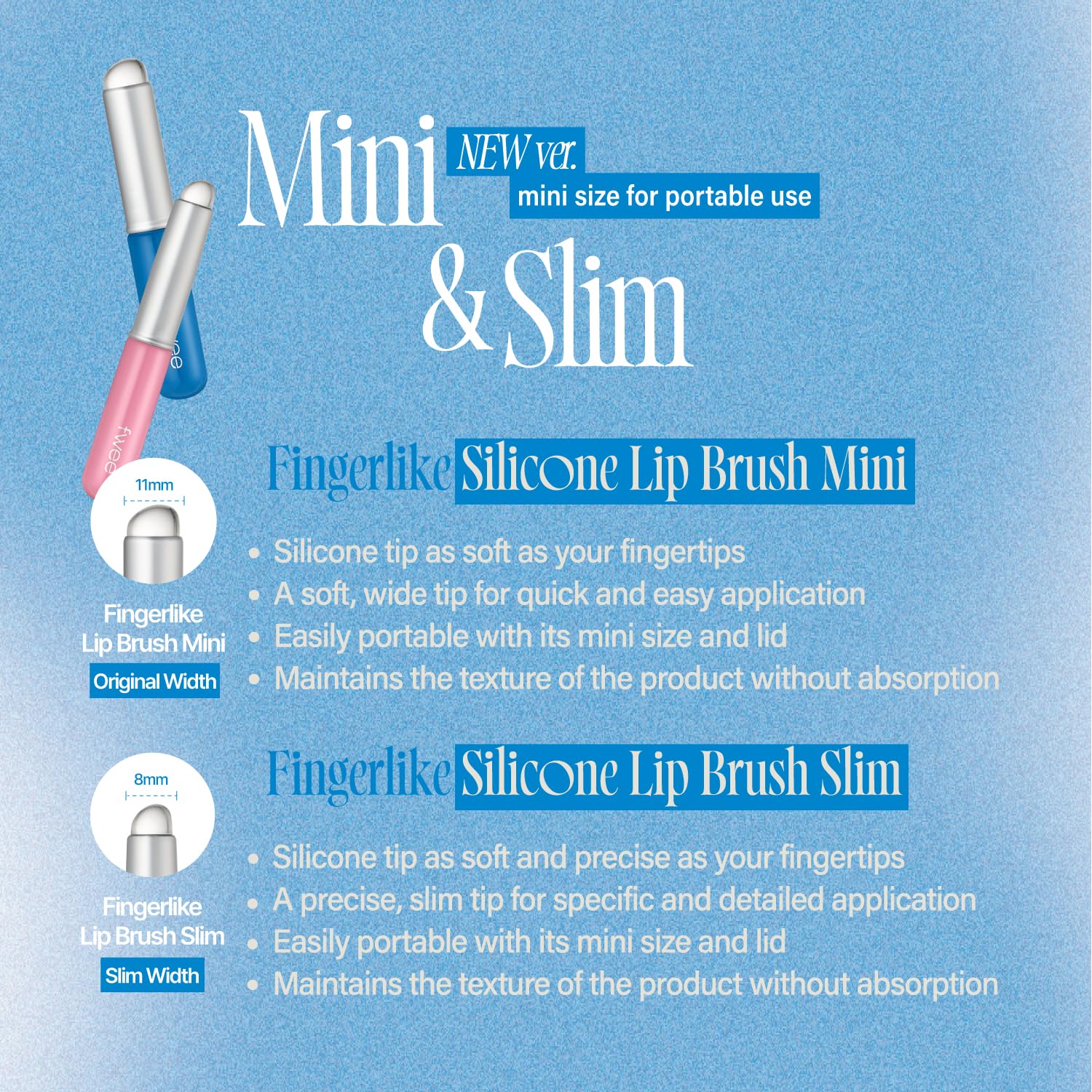 fwee Fingerlike Silicone Lip Brush Mini | Multi-purpose Makeup Blending Brush with Lid - Image 4