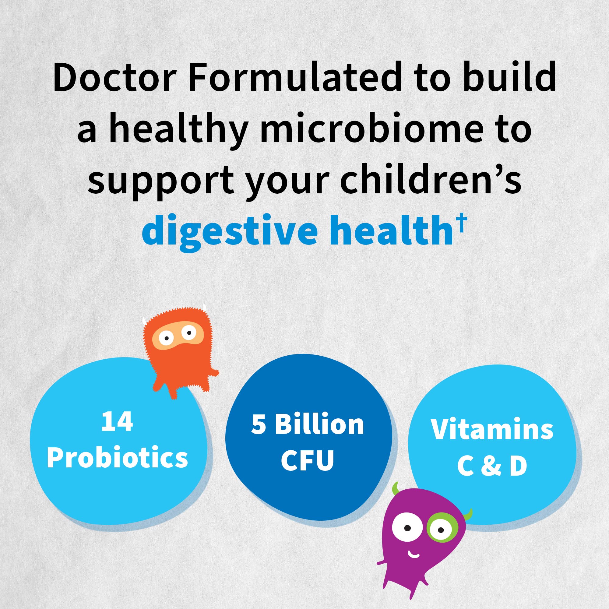 Garden of Life Dr. Formulated Probiotics Organic Kids+ plus Vitamin C & D - Berry Cherry - Gluten, Dairy & Soy Free Immune & Digestive Health Supplement, No Added Sugar, 30 Chewables (Shelf Stable) - Image 7