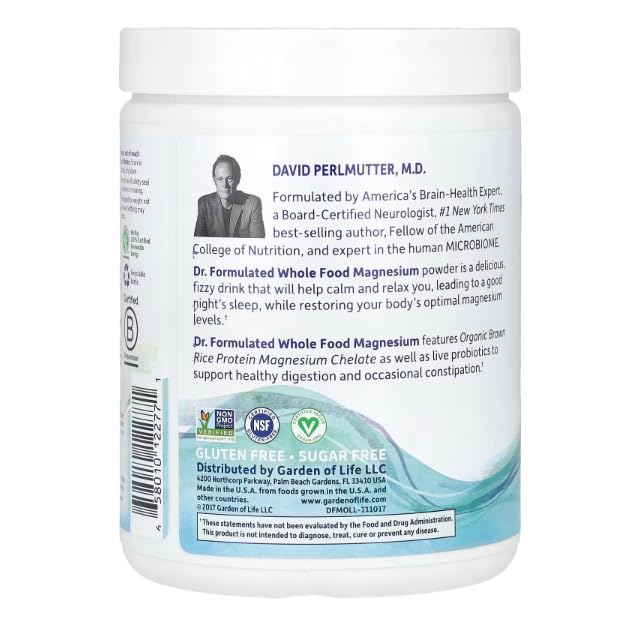 Garden of Life Dr. Formulated Whole Food Magnesium 419.5g Powder - Orange, Chelated, Non-GMO, Vegan, Kosher, Gluten & Sugar Free Supplement with Probiotics - Best for Anti-Stress, Calm & Regularity - Image 7
