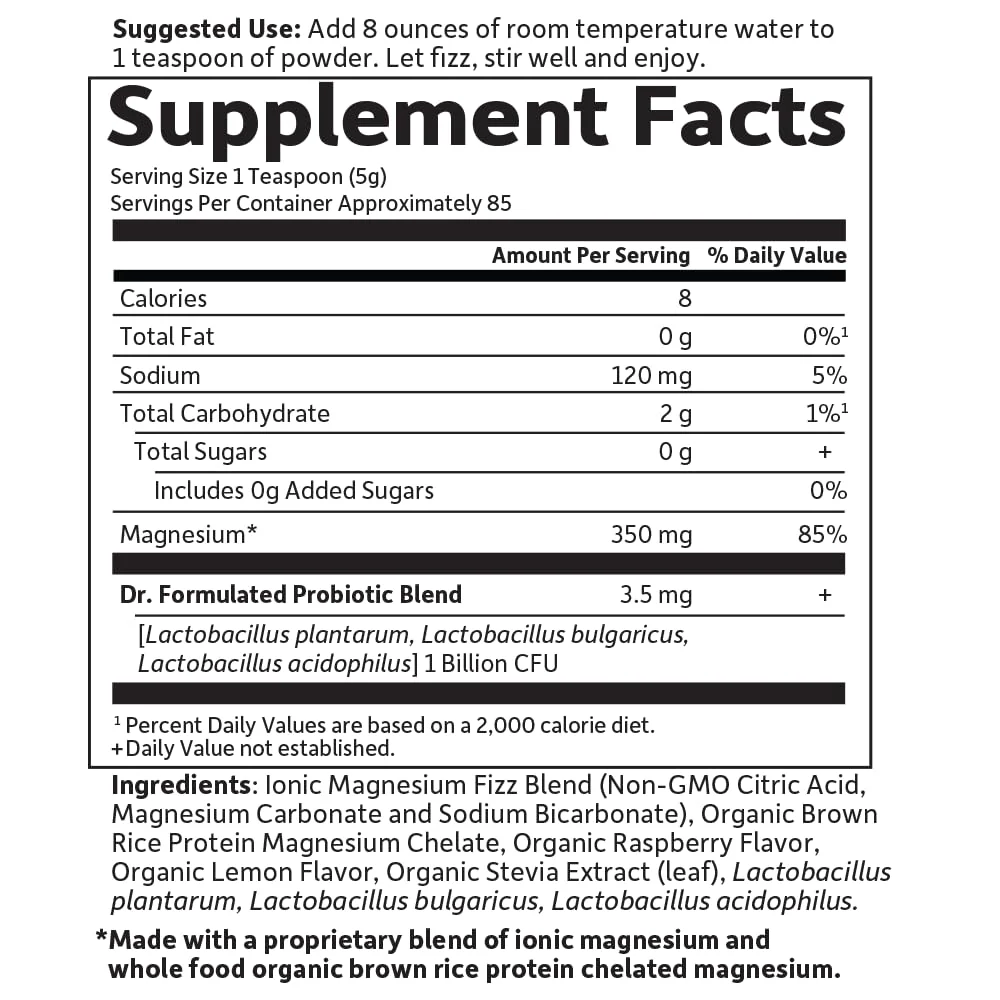Garden of Life Dr. Formulated, Whole Food Magnesium, Raspberry Lemon, 14.9 oz (421.5 g) - Image 5