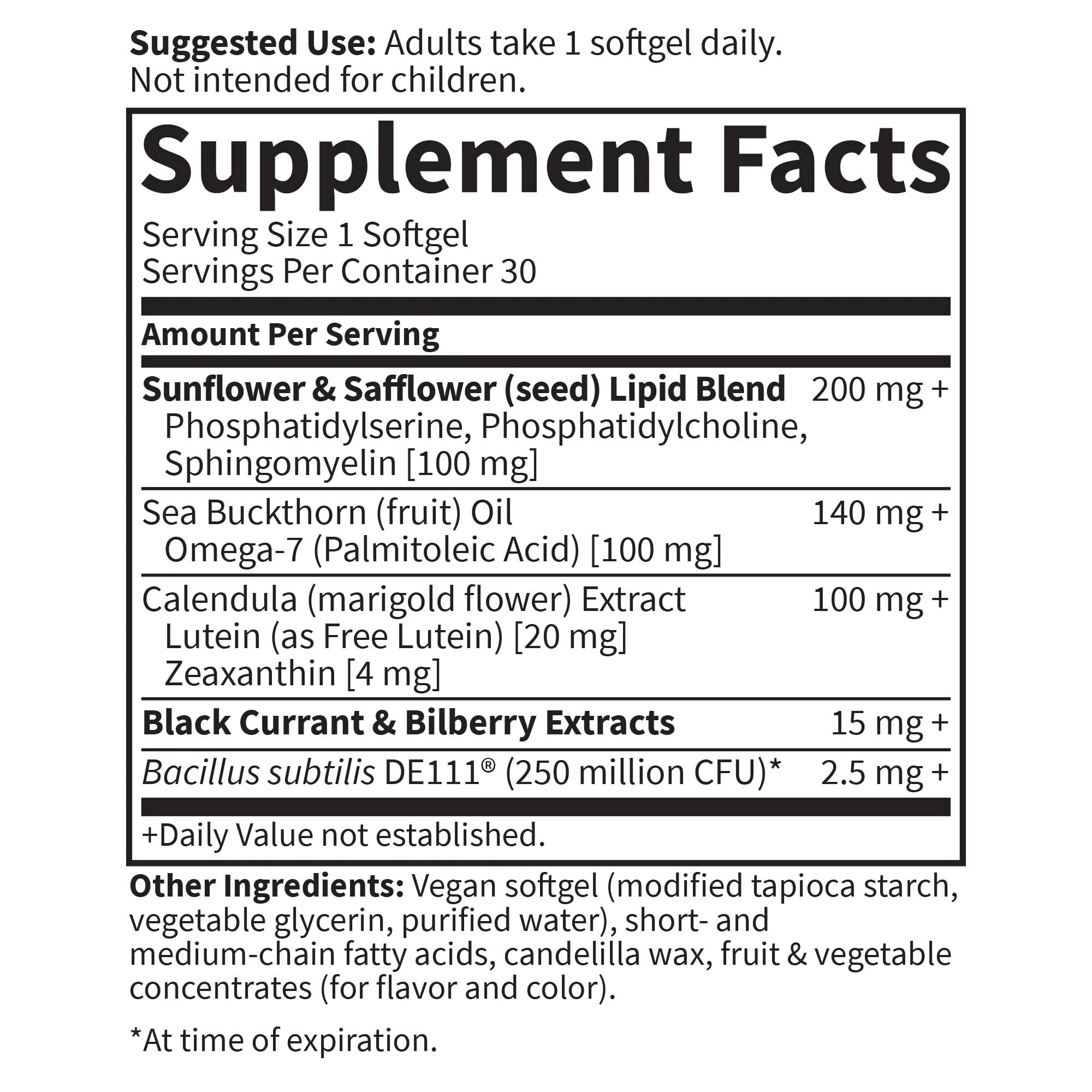Garden of Life Herbals Eye Health Supplement with Sunflower & Safflower Oil, Lutein, Zeaxanthin & Black Currant for Dry Eyes & Healthy Vision Support – Non-GMO, Gluten-Free, Berry Flavor, 30 Servings - Image 3