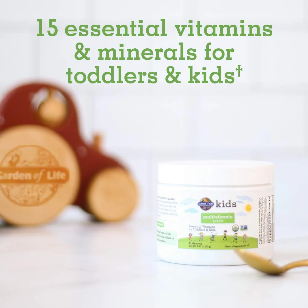 Garden of Life Kids Multivitamin Powder, Daily Vitamins and Minerals for Toddlers & Kids - Organic Toddler Multi Powder With 15 Vitamin C, D3, Zinc for Healthy Growth - Gluten Free - 30 Day Supply - Image 5