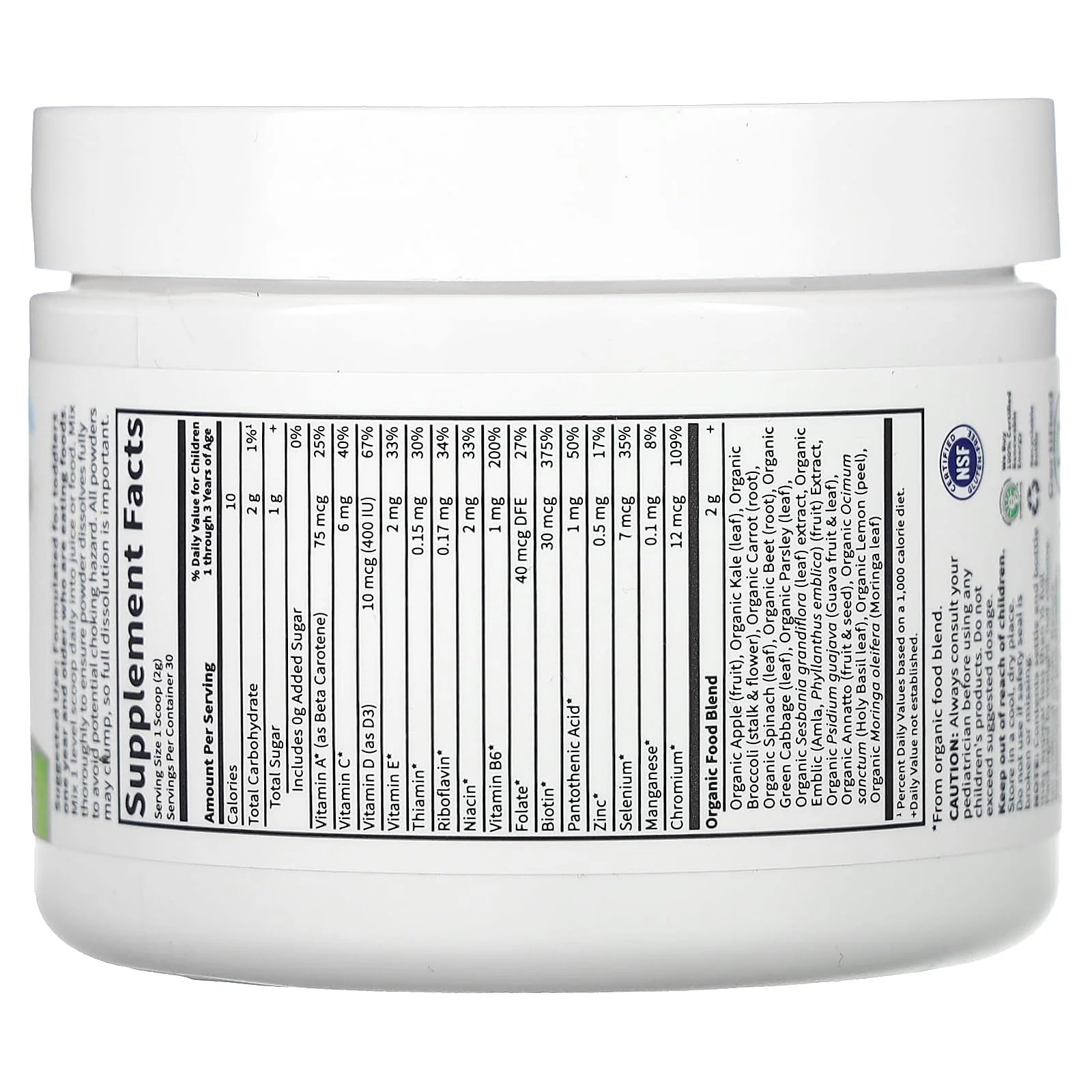 Garden of Life Kids Multivitamin Powder, Daily Vitamins and Minerals for Toddlers & Kids - Organic Toddler Multi Powder With 15 Vitamin C, D3, Zinc for Healthy Growth - Gluten Free - 30 Day Supply - Image 6