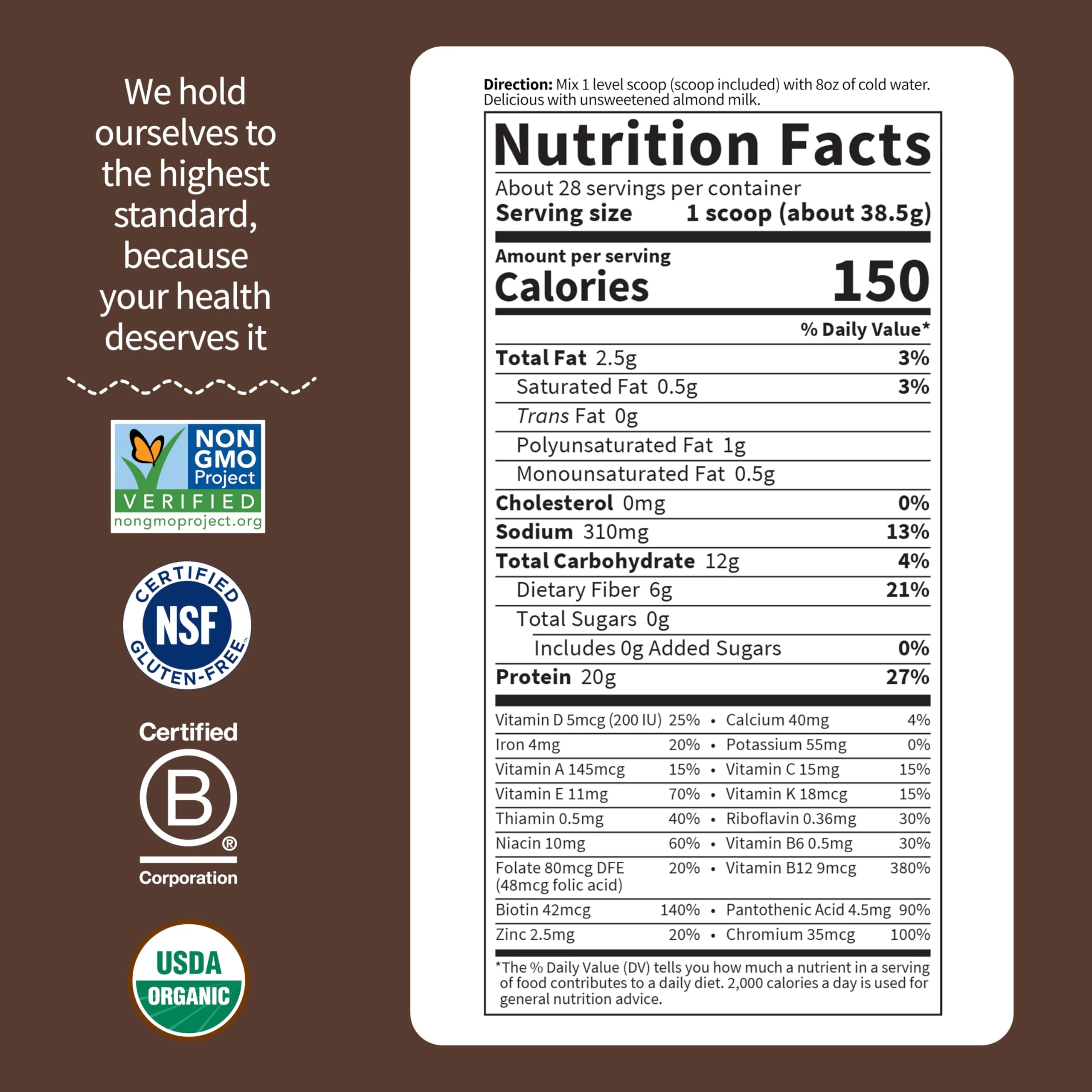 Garden of Life Meal Replacement Shakes, Raw Organic, Chocolate Protein Powder with Plant Based Pea Protein, Sprouts, Greens, Probiotics, Dairy Free 28 Servings - Image 5