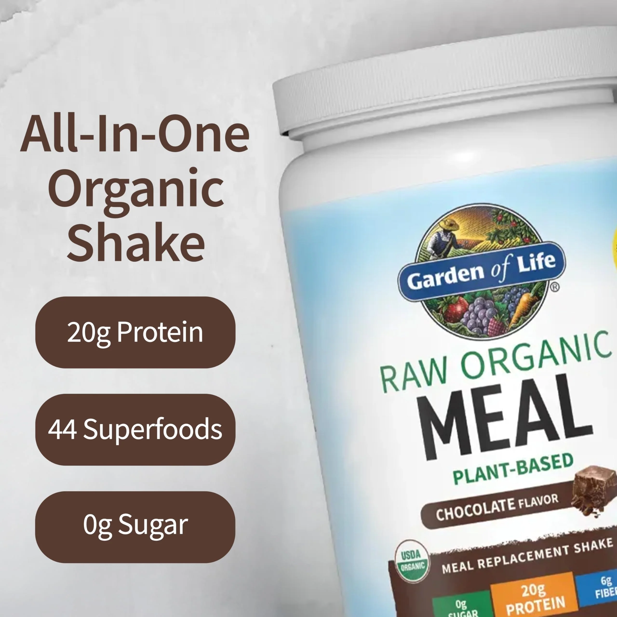 Garden of Life Meal Replacement Shakes, Raw Organic, Chocolate Protein Powder with Plant Based Pea Protein, Sprouts, Greens, Probiotics, Dairy Free 28 Servings - Image 7