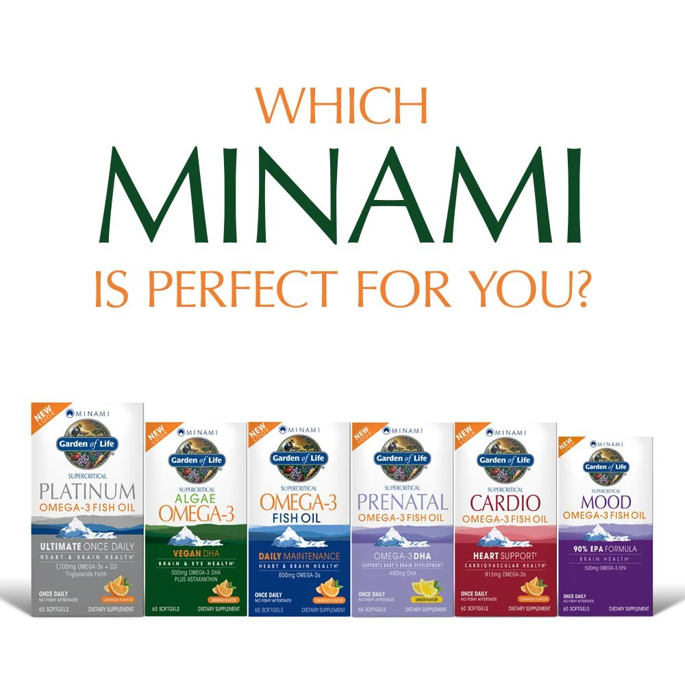 Garden of Life Minami Algae Omega 3 Vegan DHA for Brain and Eye Health - Orange Flavor, 500mg Plant Based DHA Omega-3 Vegan Algae Oil plus Astaxanthin, No aftertaste, 60 easy-to-swallow Mini Softgels - Image 4