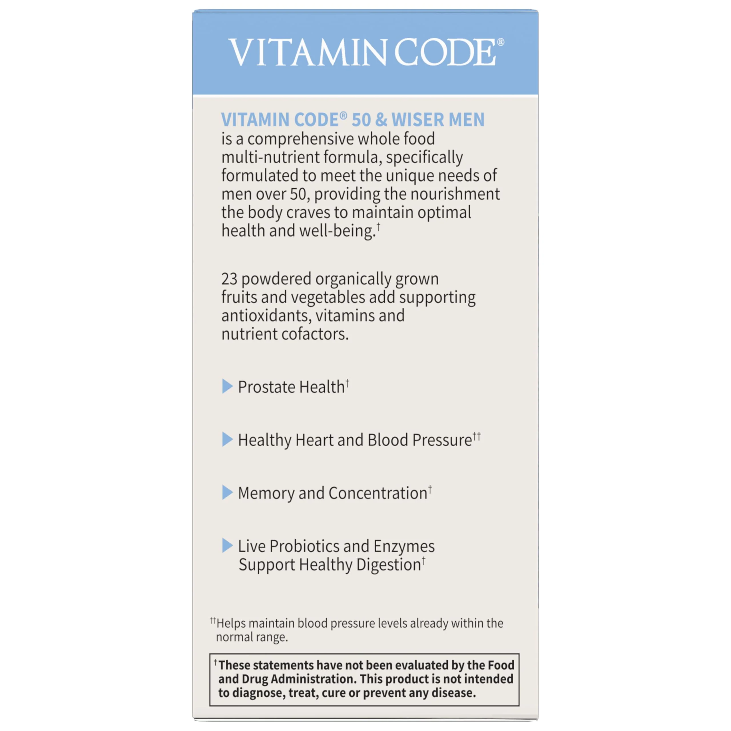 Garden of Life Multivitamin for Men - Vitamin Code 50 & Wiser Men's Raw Whole Food Vitamin Supplement with Probiotics, Vegetarian, 240 Capsules - Image 4