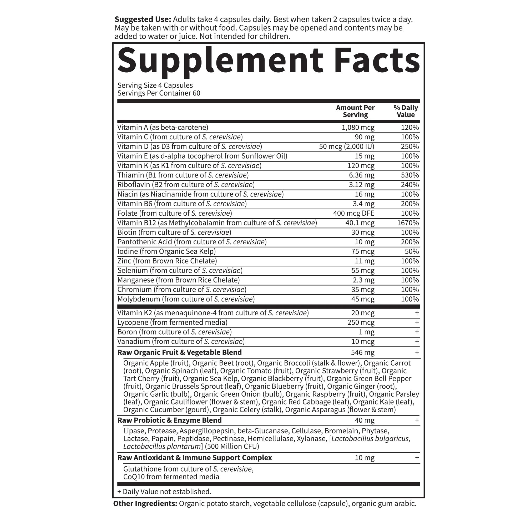 Garden of Life Multivitamin for Men - Vitamin Code 50 & Wiser Men's Raw Whole Food Vitamin Supplement with Probiotics, Vegetarian, 240 Capsules - Image 7
