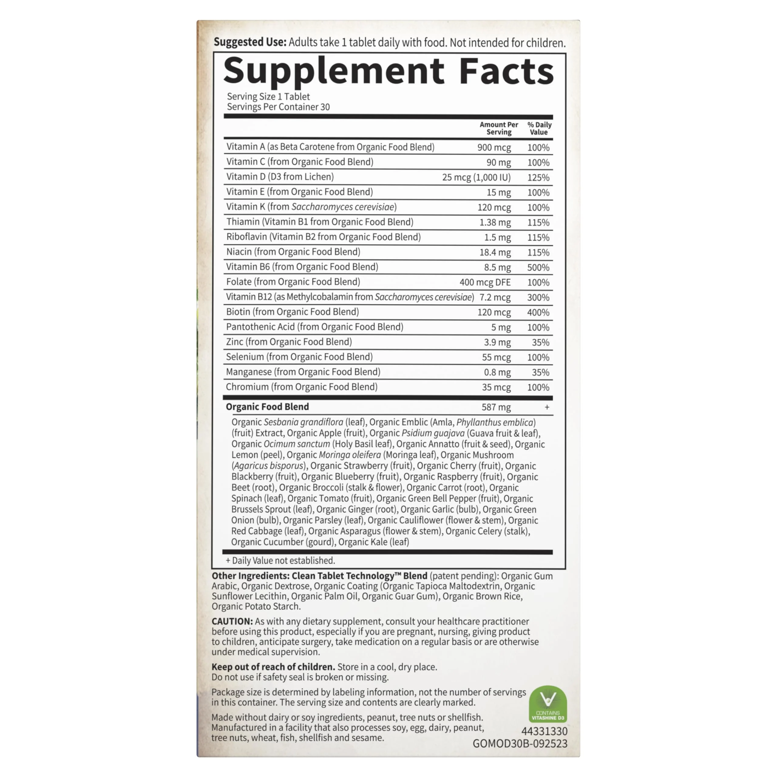 Garden of Life Once Daily Whole Food Multivitamin for Men, Organic Mens Vitamins & Minerals, Vitamin C, Zinc, Vegan, for Health & Well-Being, 30 Tablets - Image 8