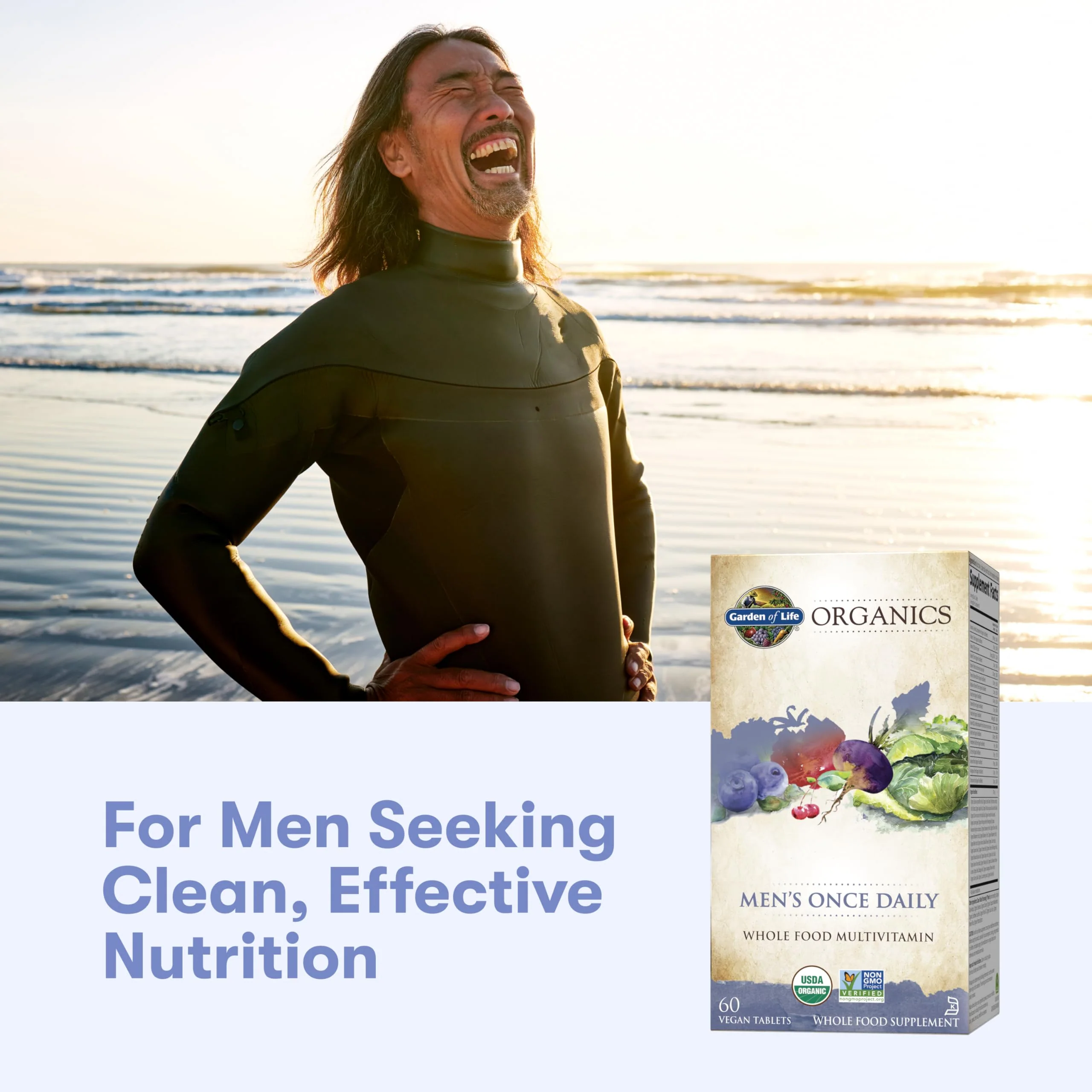 Garden of Life Once Daily Whole Food Multivitamin for Men, Organic Mens Vitamins & Minerals, Vitamin C, Zinc, Vegan, for Health & Well-Being, 60 Tablets - Image 3