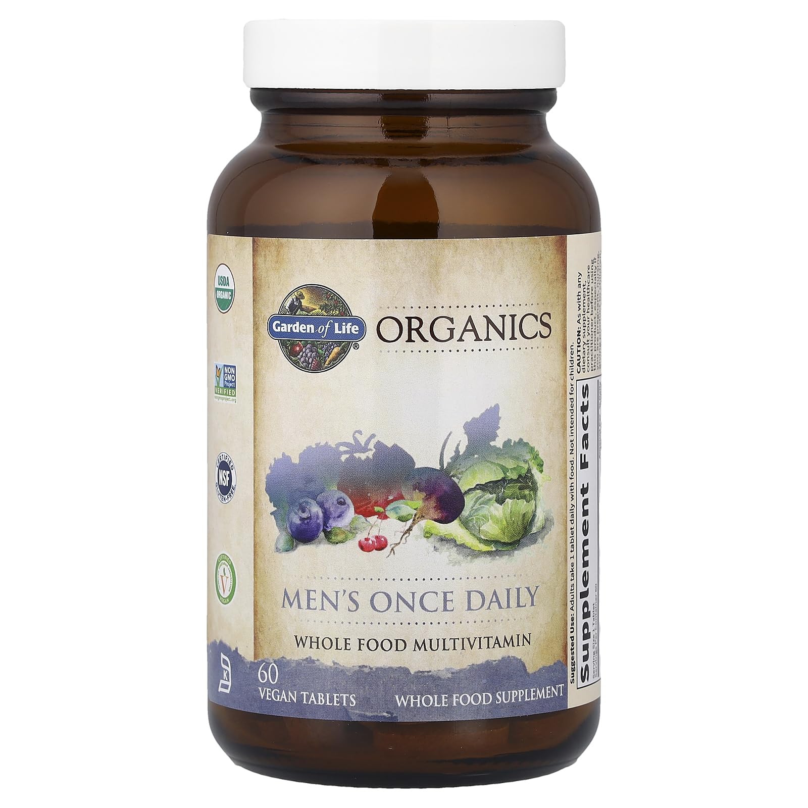 Garden of Life Once Daily Whole Food Multivitamin for Men, Organic Mens Vitamins & Minerals, Vitamin C, Zinc, Vegan, for Health & Well-Being, 60 Tablets - Image 6