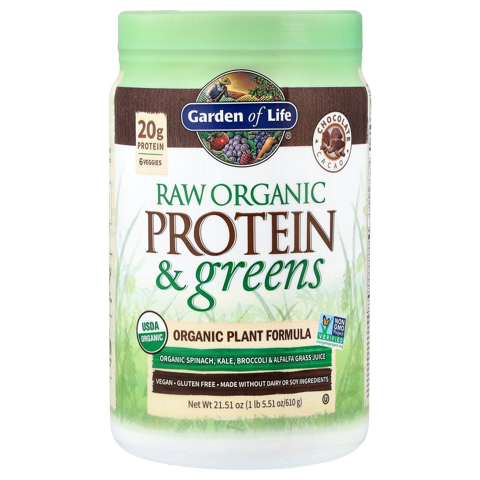 GARDEN OF LIFE Organic Chocolate Protein & Greens, 21.51 OZ - Image 6