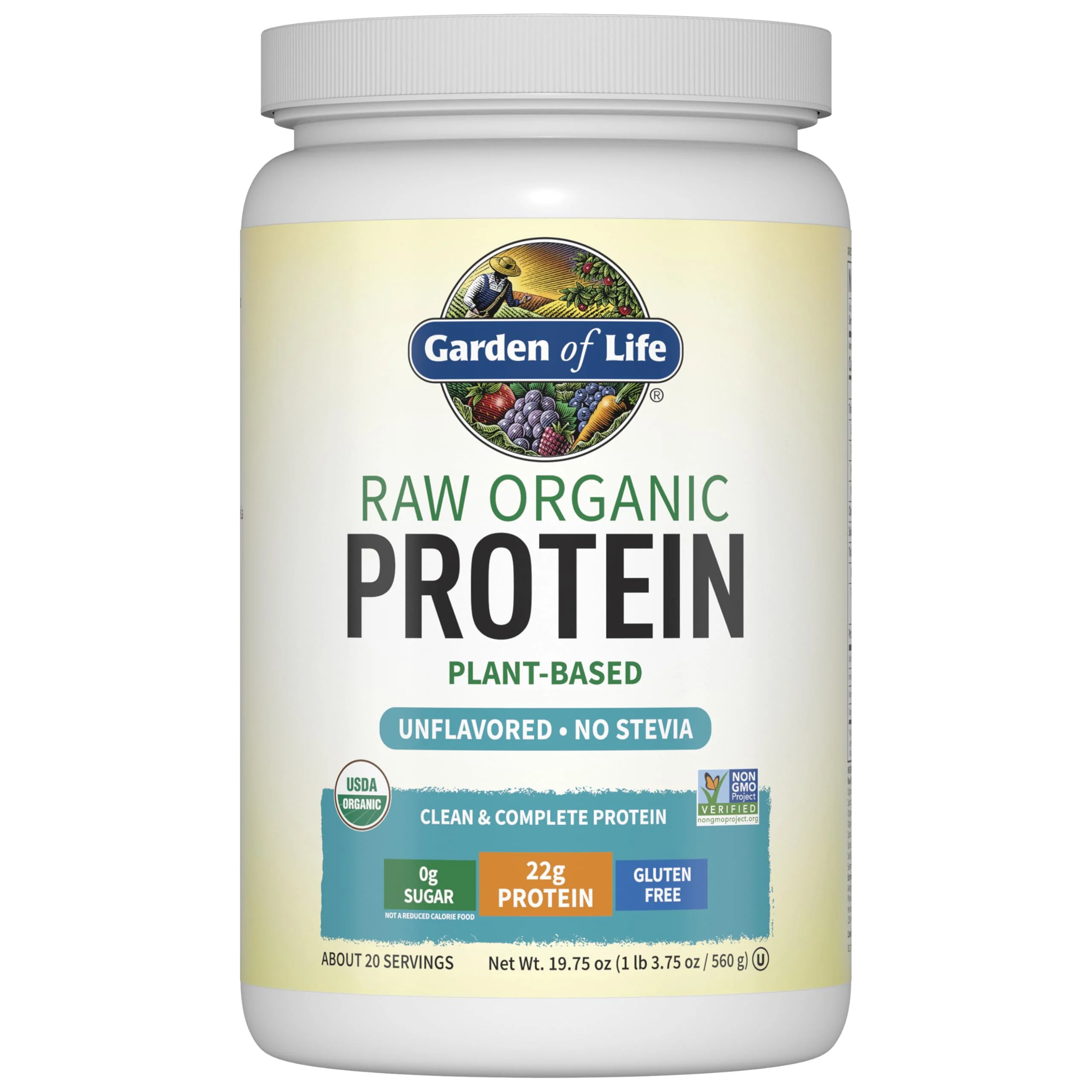 Garden of Life Organic Vegan Protein Powder, Plant Based & BCAAs, Organic Protein Powder with Probiotics & Enzymes, Non-GMO, Gluten-Free Lactose Free 1.2 LB