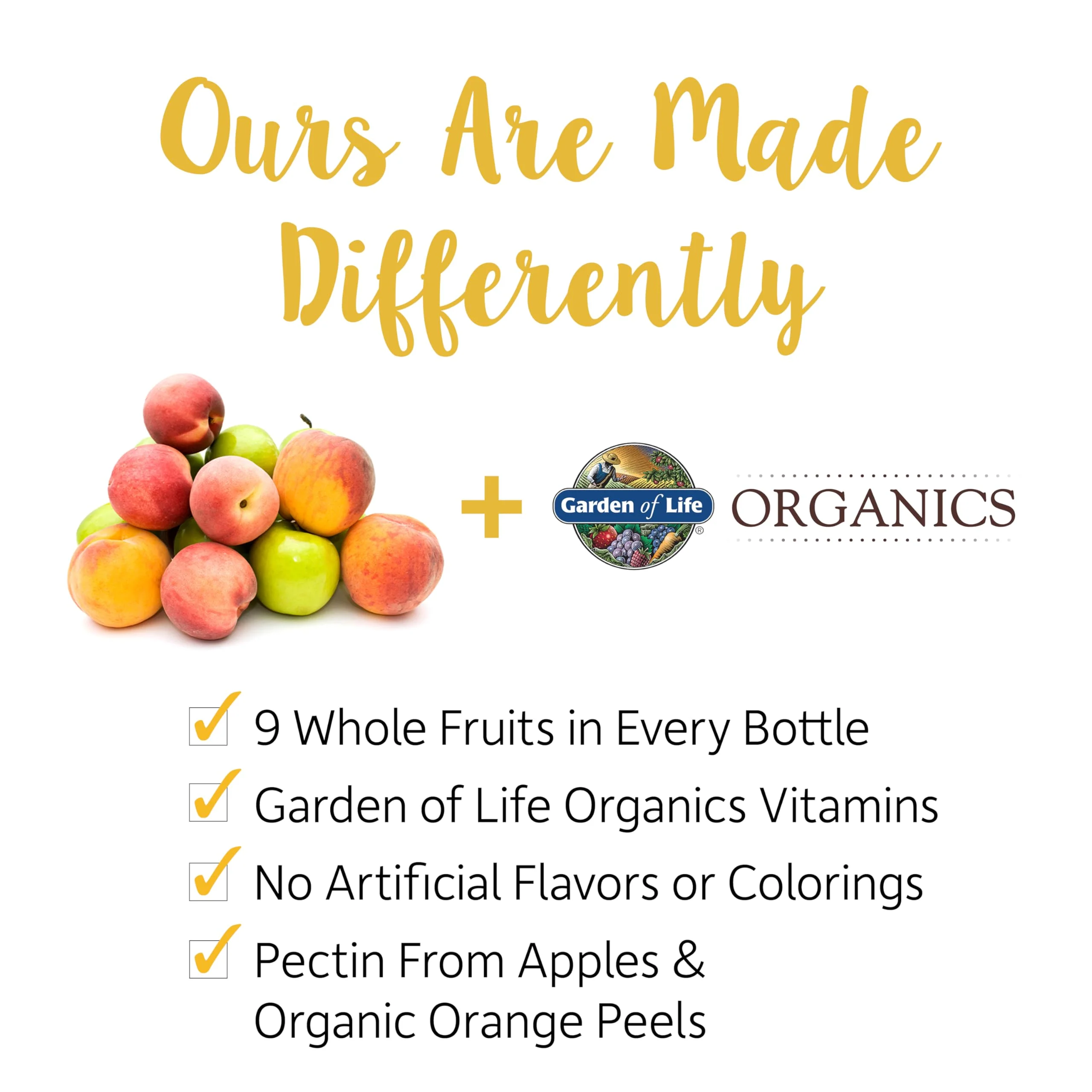 Garden of Life Organics Men 40+ Gummy Vitamins - Berry - Certified Organic, Non-GMO, Vegan, Kosher Complete Multi - Methyl B12, C & D3 - Gluten, Soy & Dairy Free, 120 Real Fruit Gummies - Image 7