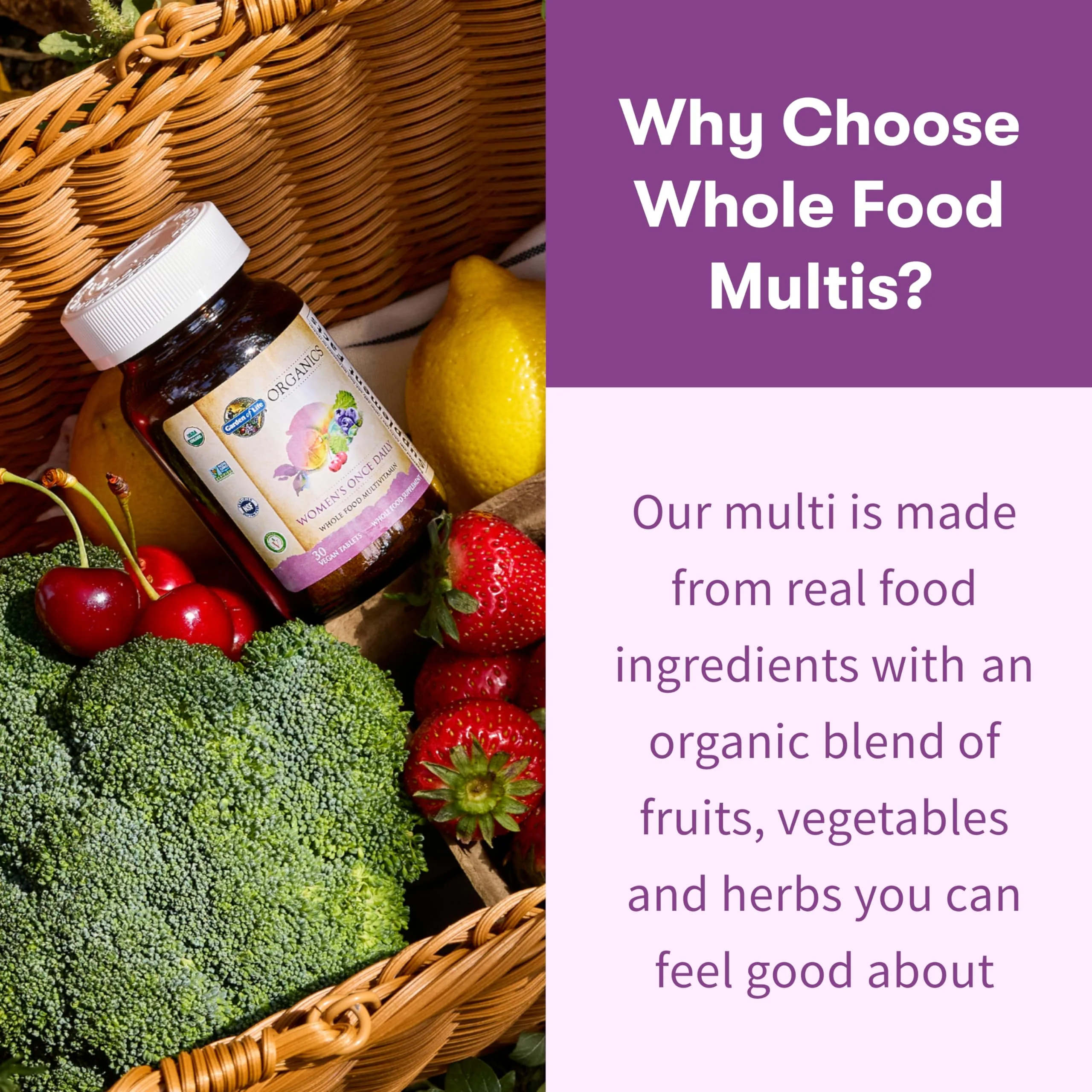 Garden of Life Organics Multivitamin for Women - Women's Once Daily Multi - Whole Food Multi with Iron, Biotin, Vegan Organic Womens Multivitamin for Health, Energy Hair Skin and Nails, 60 Tablets - Image 5