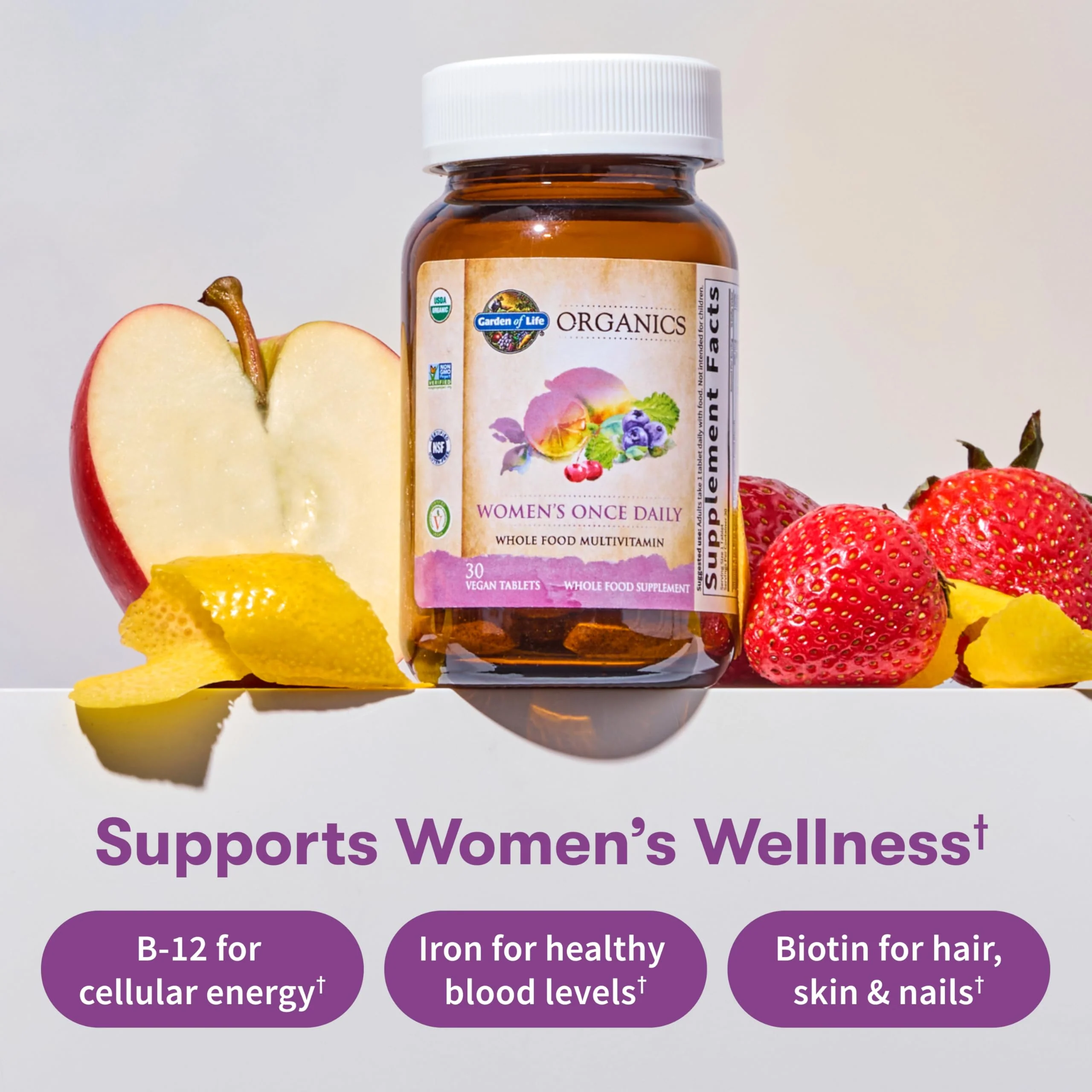 Garden of Life Organics Multivitamin for Women - Women's Once Daily Multi - Whole Food Multi with Iron, Biotin, Vegan Organic Womens Multivitamin for Health, Energy Hair Skin and Nails, 60 Tablets - Image 7