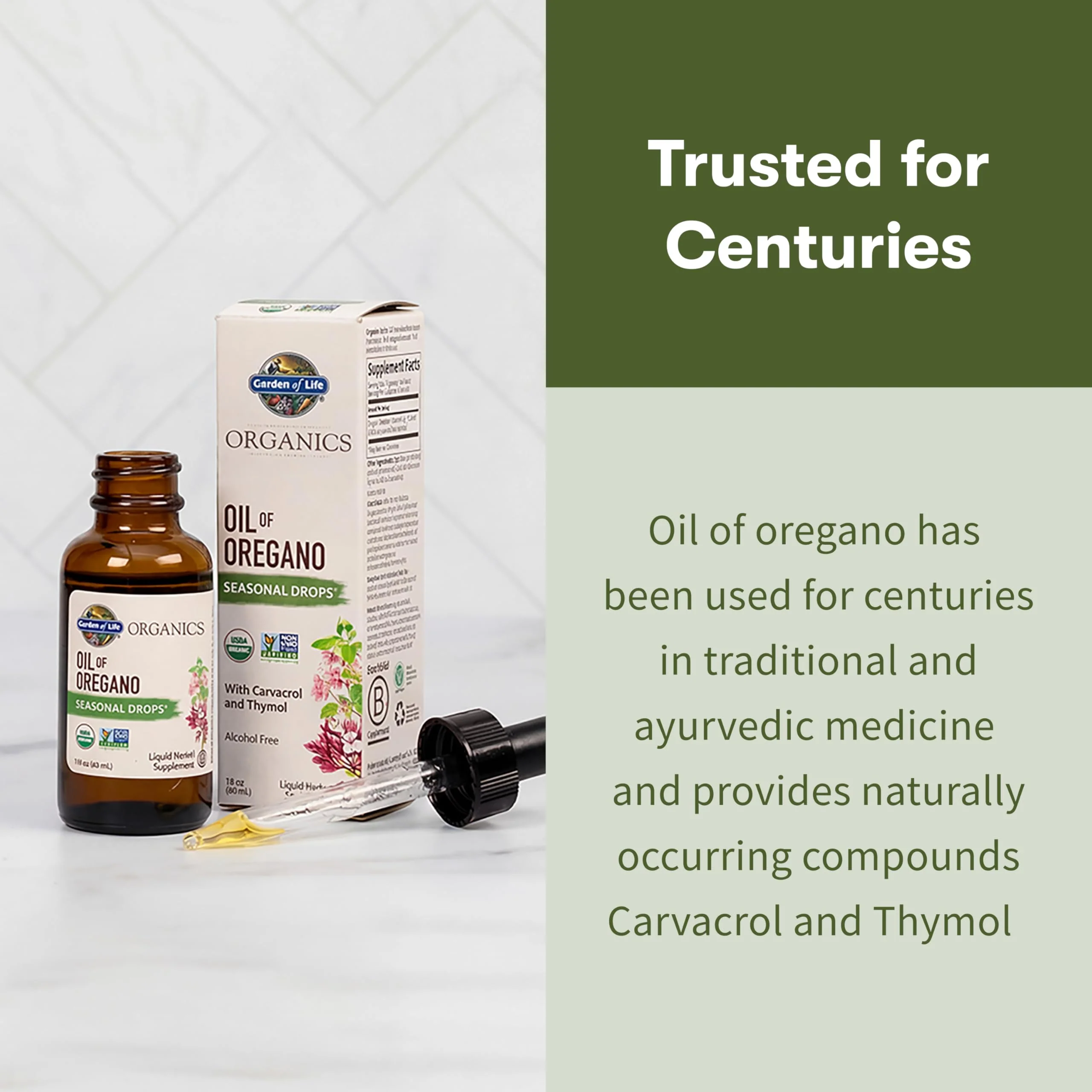 Garden of Life Organics Oil of Oregano Seasonal Drops 1fl oz (30 mL) Liquid, Concentrated Plant Based Immune Support - Alcohol-Free, Organic, Non-GMO, Vegan & Gluten Free Herbal Supplements - Image 5