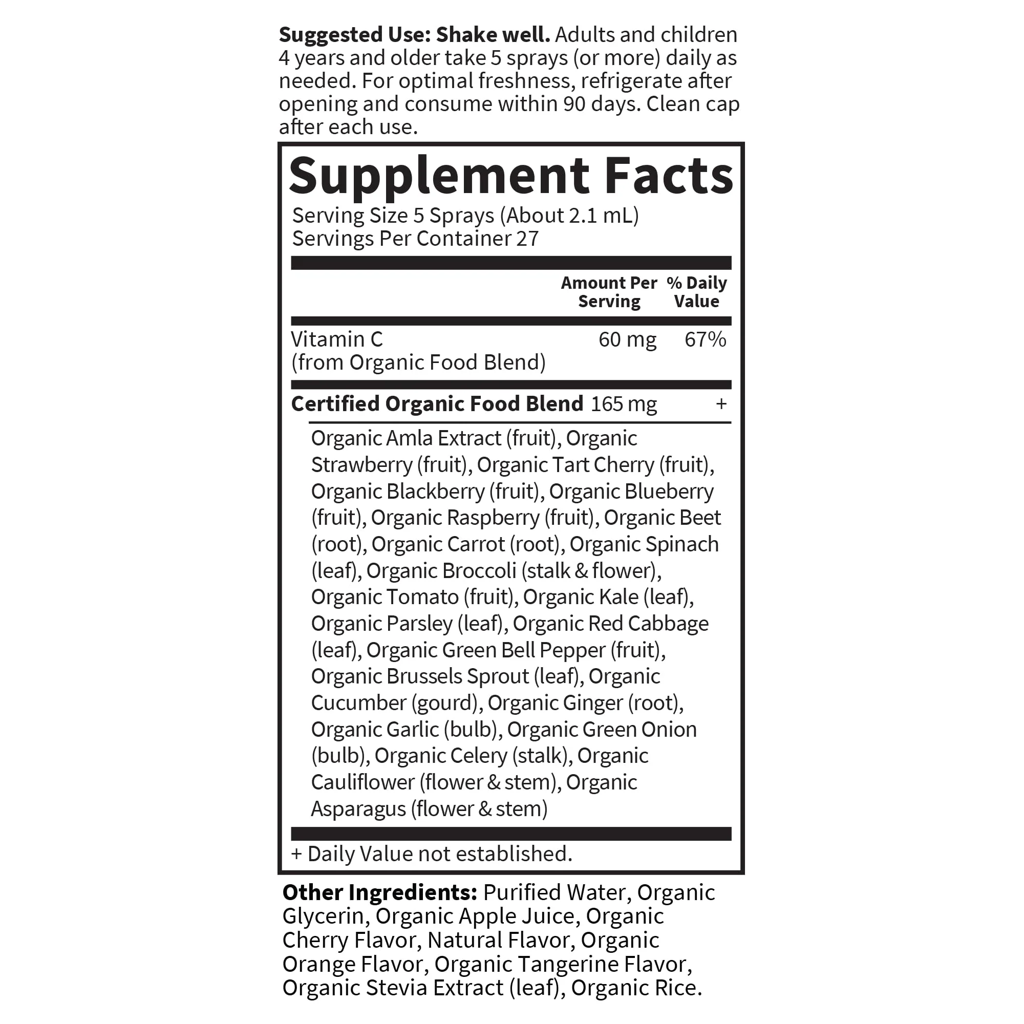 Garden of Life Organics Vitamin C Spray for Kids and Adults - Cherry Tangerine, Vitamin C Supplement, Antioxidant for Immune Support and Skin Health, 2 fl oz Liquid Drops - Image 3