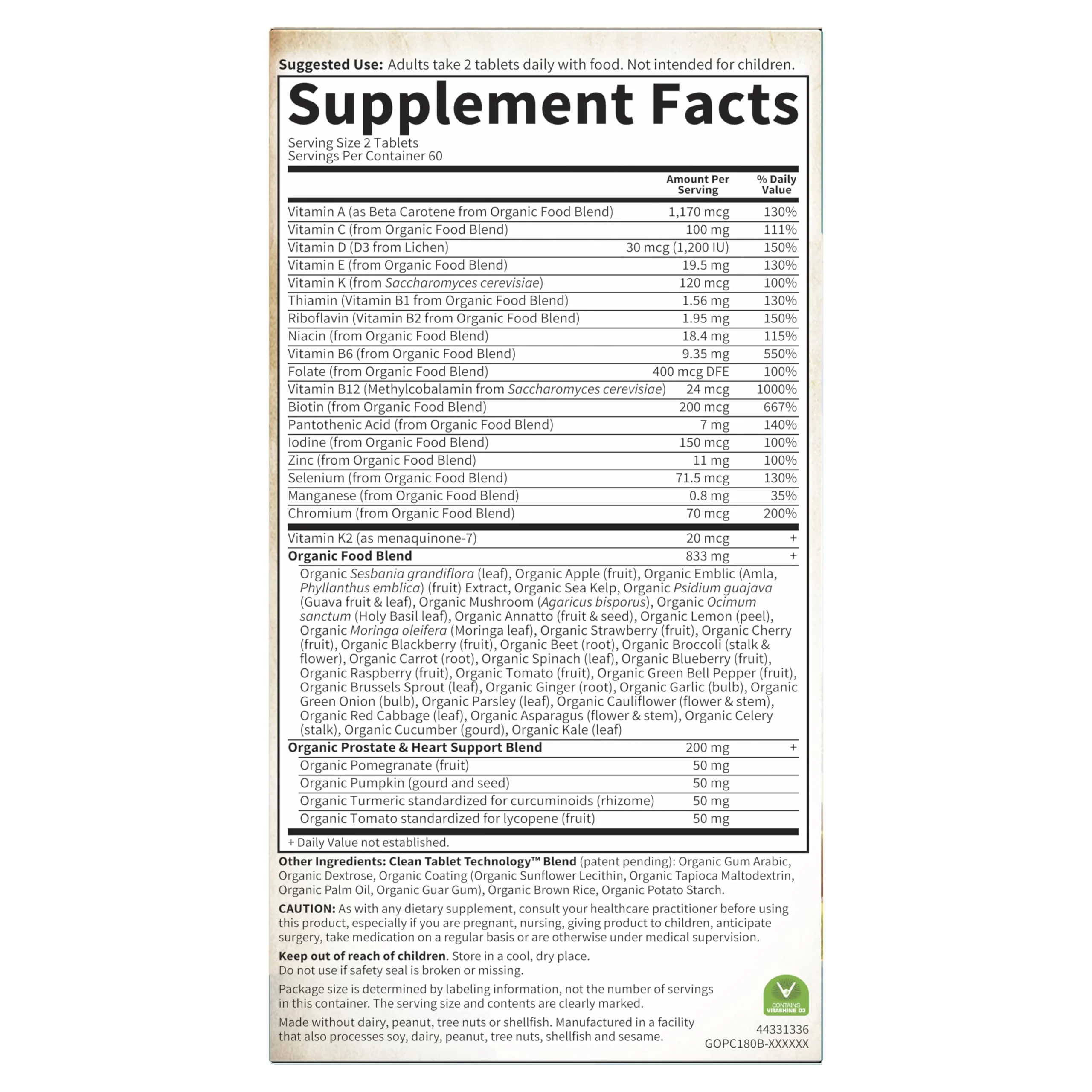 Garden of Life Organics Whole Food Multivitamin for Men 40+ 120 Tablets, Vegan Mens Multi for Health & Well-Being Certified Organic Whole Food Vitamins & Minerals for Men Over 40 Mens Vitamins - Image 3