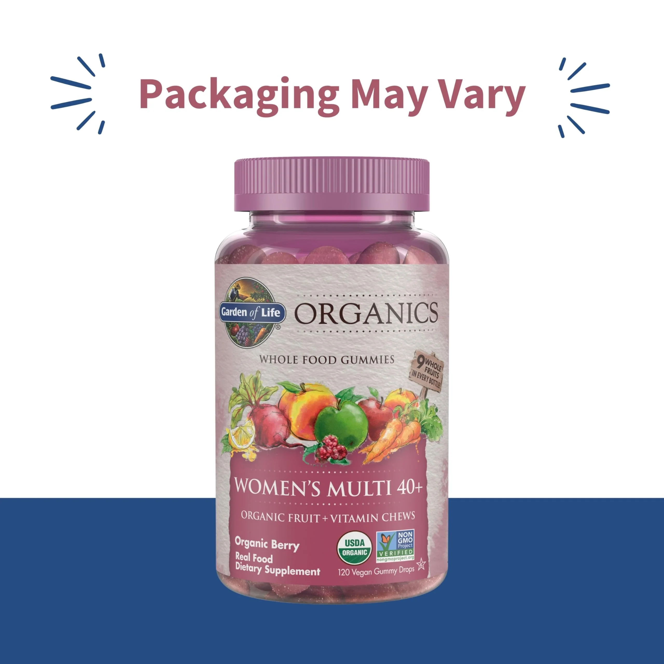 Garden of Life Organics Women 40+ Gummy Vitamins - Berry - Certified Organic, Non-GMO, Vegan, Kosher Complete Multi - Methyl B12, C & D3 - Gluten, Soy & Dairy Free, 120 Real Fruit Gummies - Image 8