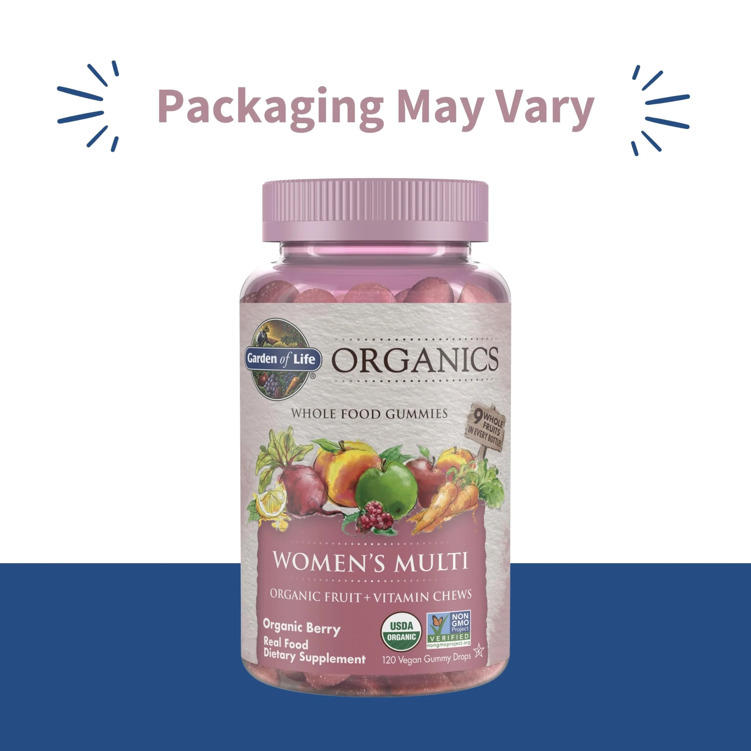 Garden of Life Organics Women's Gummy Vitamins - Berry - Certified Organic, Non-GMO, Vegan, Kosher Complete Multi - Methyl B12, C & D3 - Gluten, Soy & Dairy Free, 120 Real Fruit Gummies - Image 8