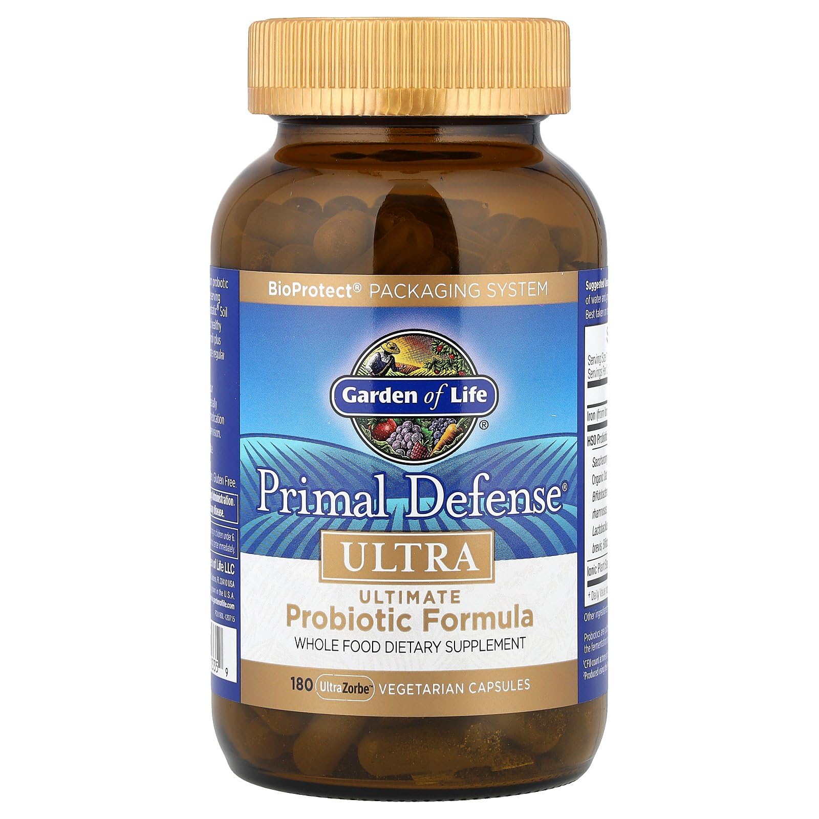 Garden of Life Probiotics for Digestive Health and Gut Health Balance, Primal Defense Ultra Ultimate Formula, 15 Billion CFU and 13 Strains Plus HSOs, Vegetarian and Gluten Free, 180 Capsules - Image 6